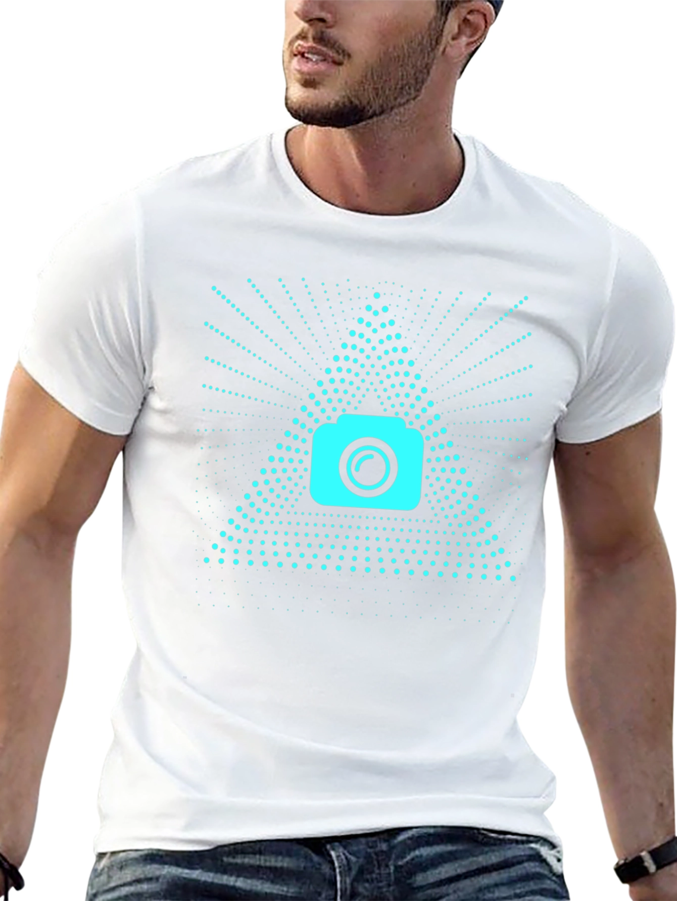 Camera Triangle Tee - Black Graphic T-Shirt