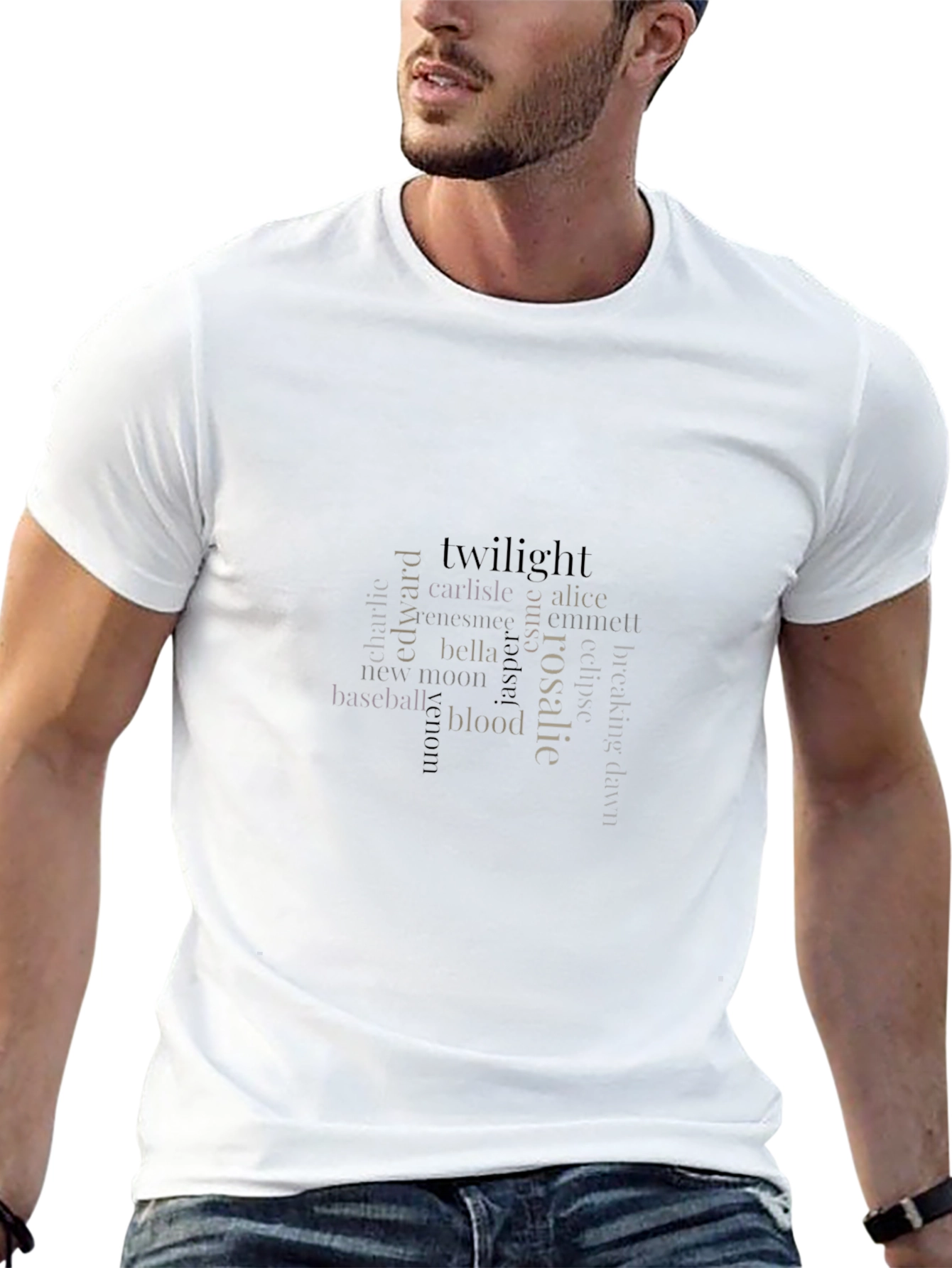 Twilight Saga Word Art Black T-Shirt