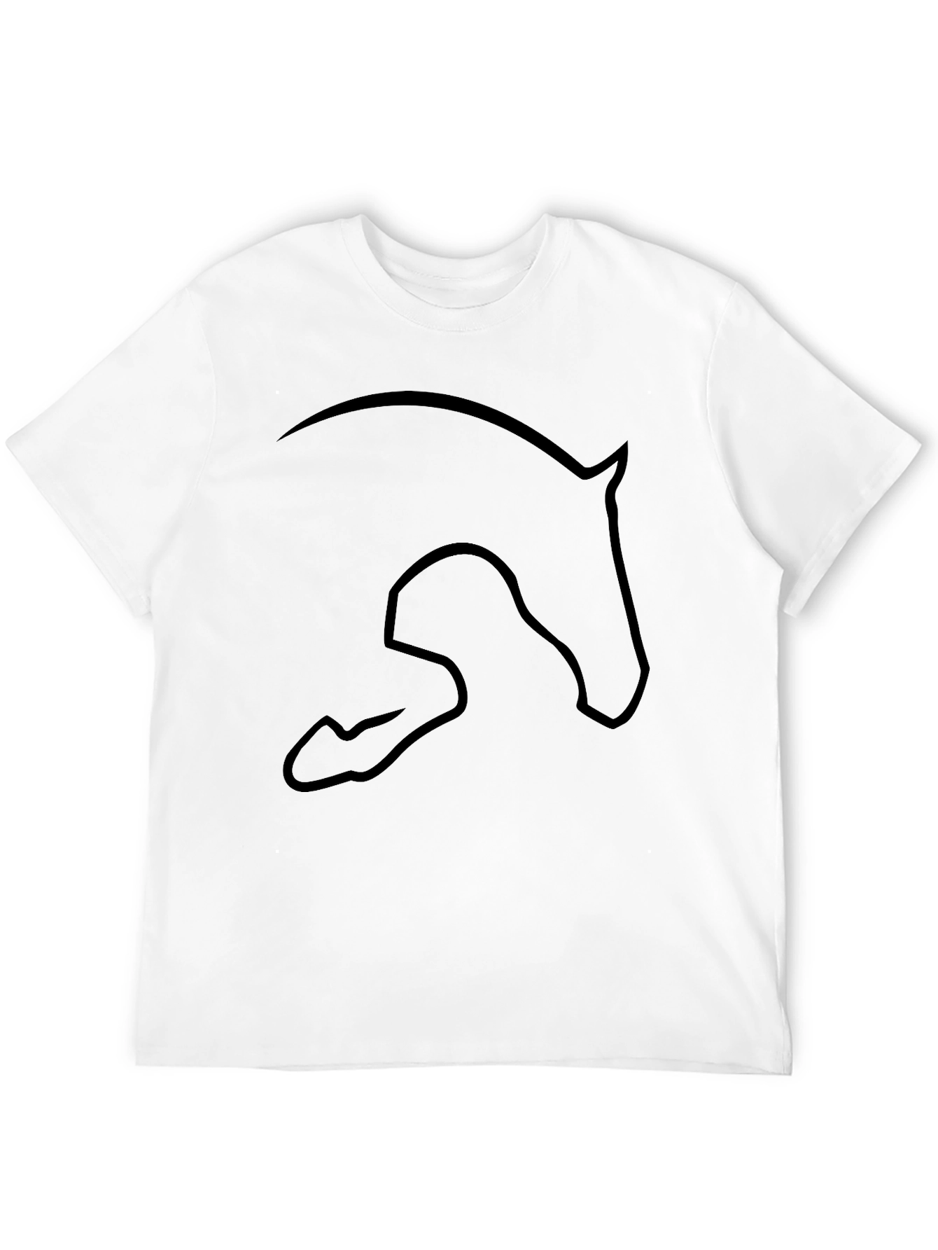 Black Horse Silhouette T-Shirt - Equestrian Style