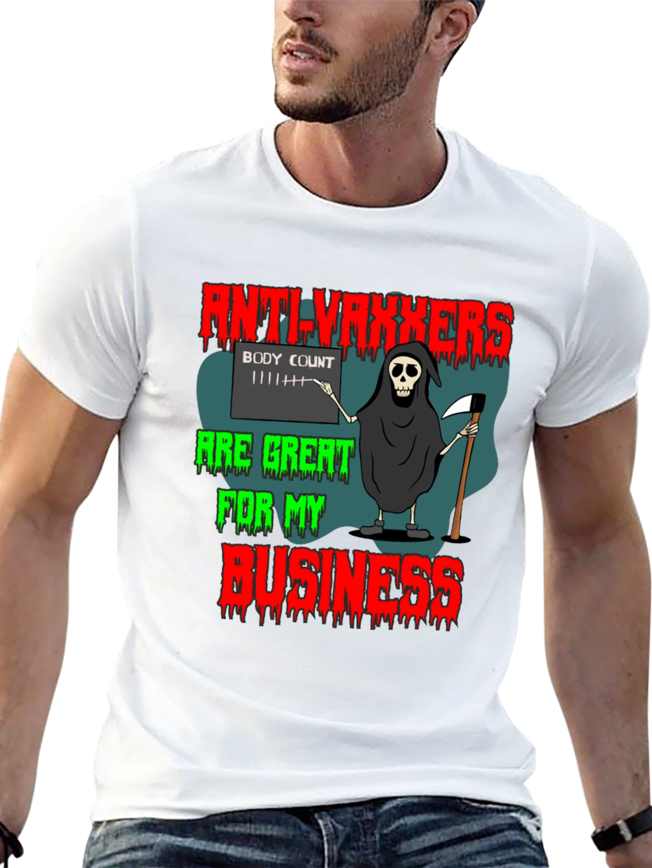 Anti-Vaxxers Reaper Graphic T-Shirt