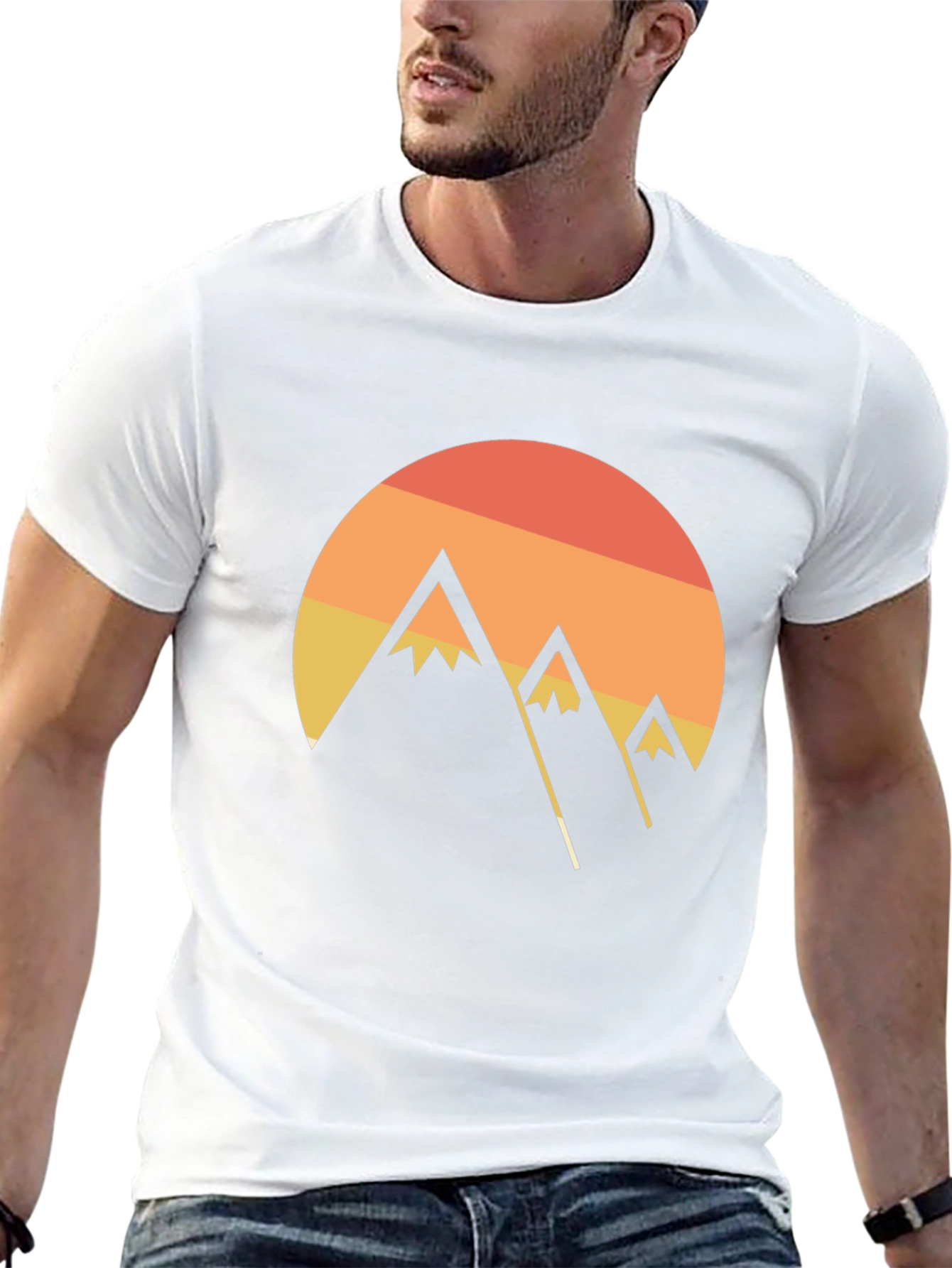 Sunset Mountain Graphic Tee - Black