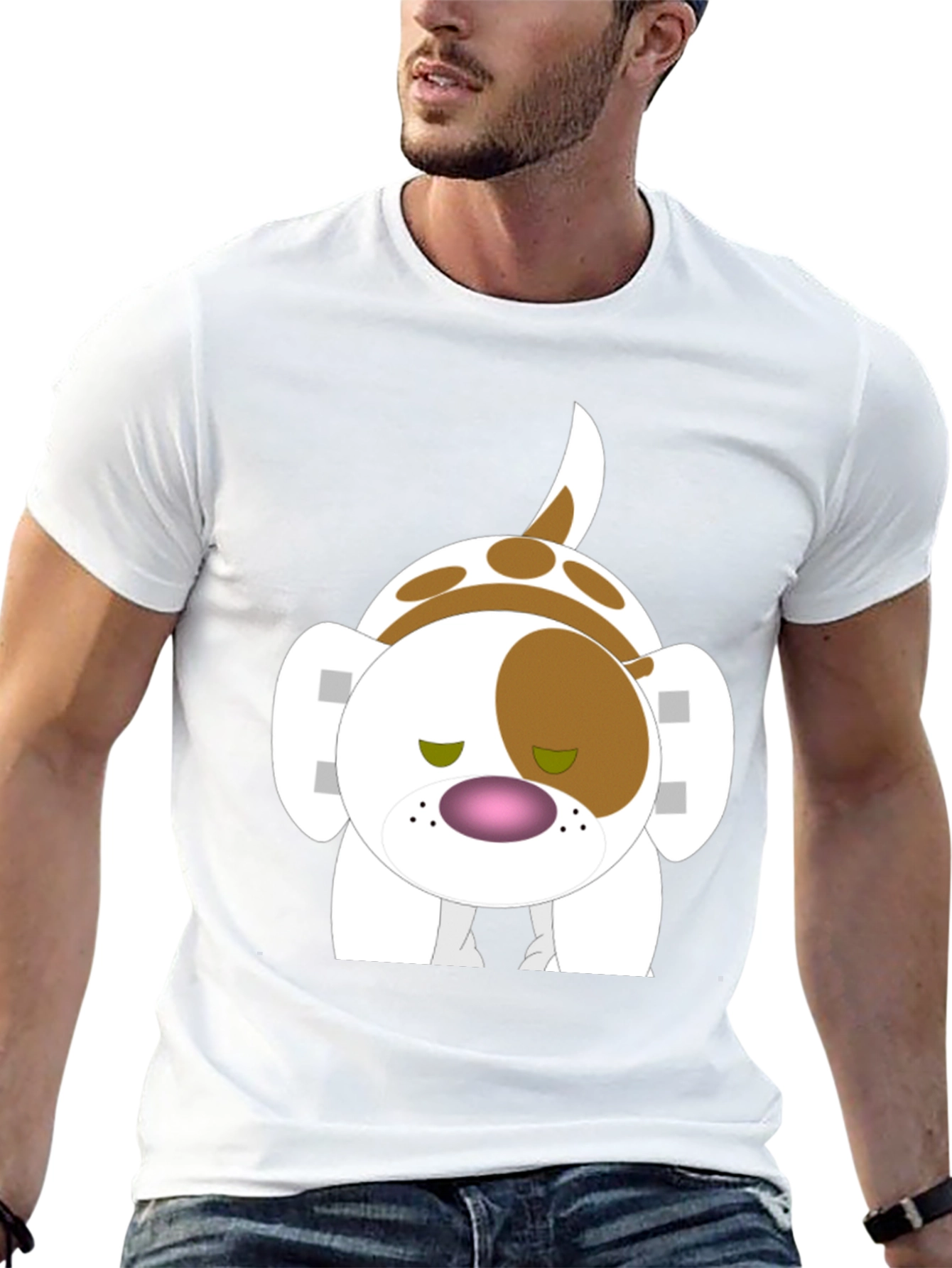 Cartoon Dog Graphic Tee - Stylish Casual Wear