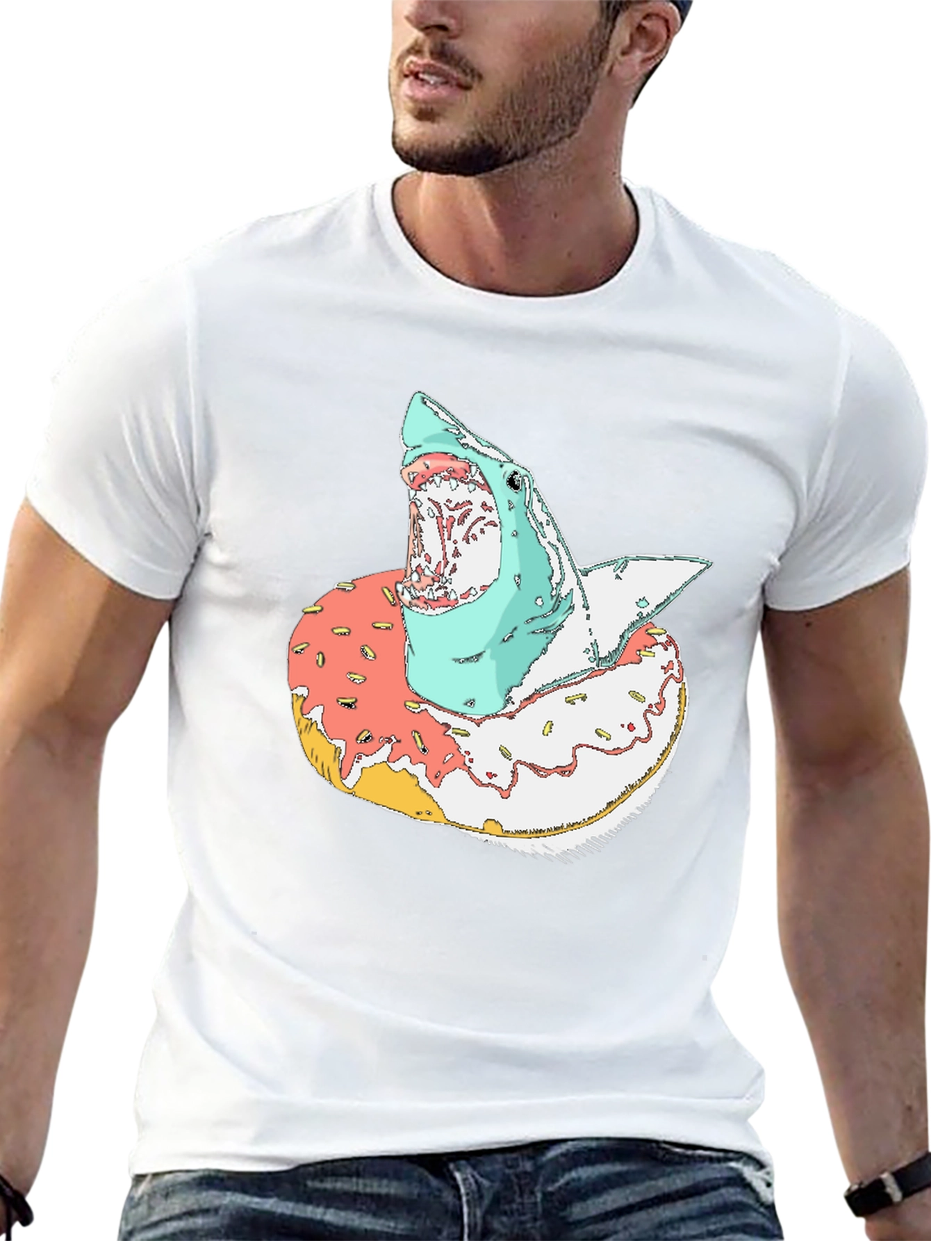 Shark Doughnut T-Shirt - Unique Graphic Tee