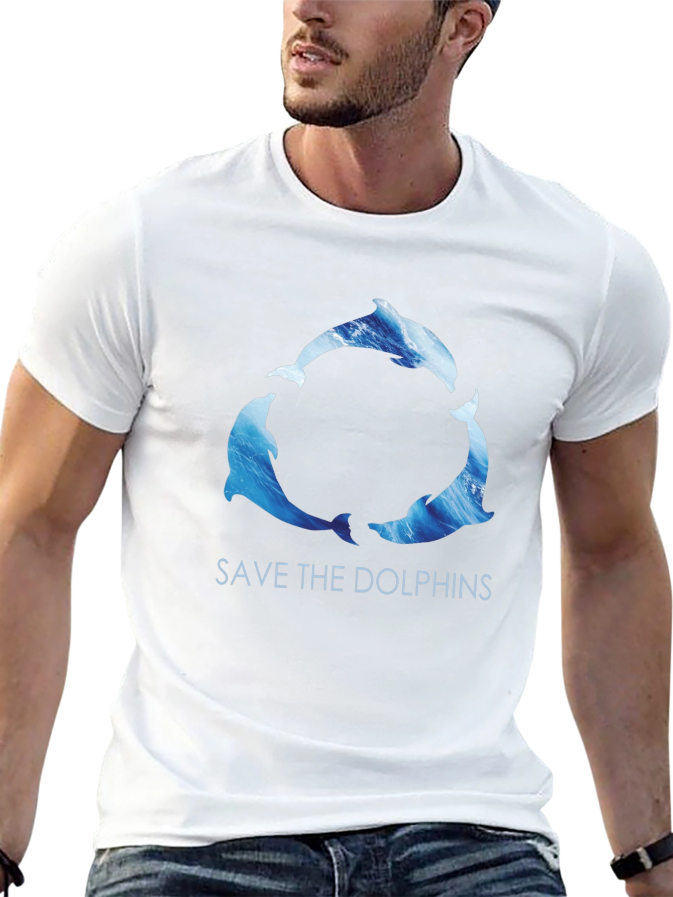 Save the Dolphins Graphic Tee - Black