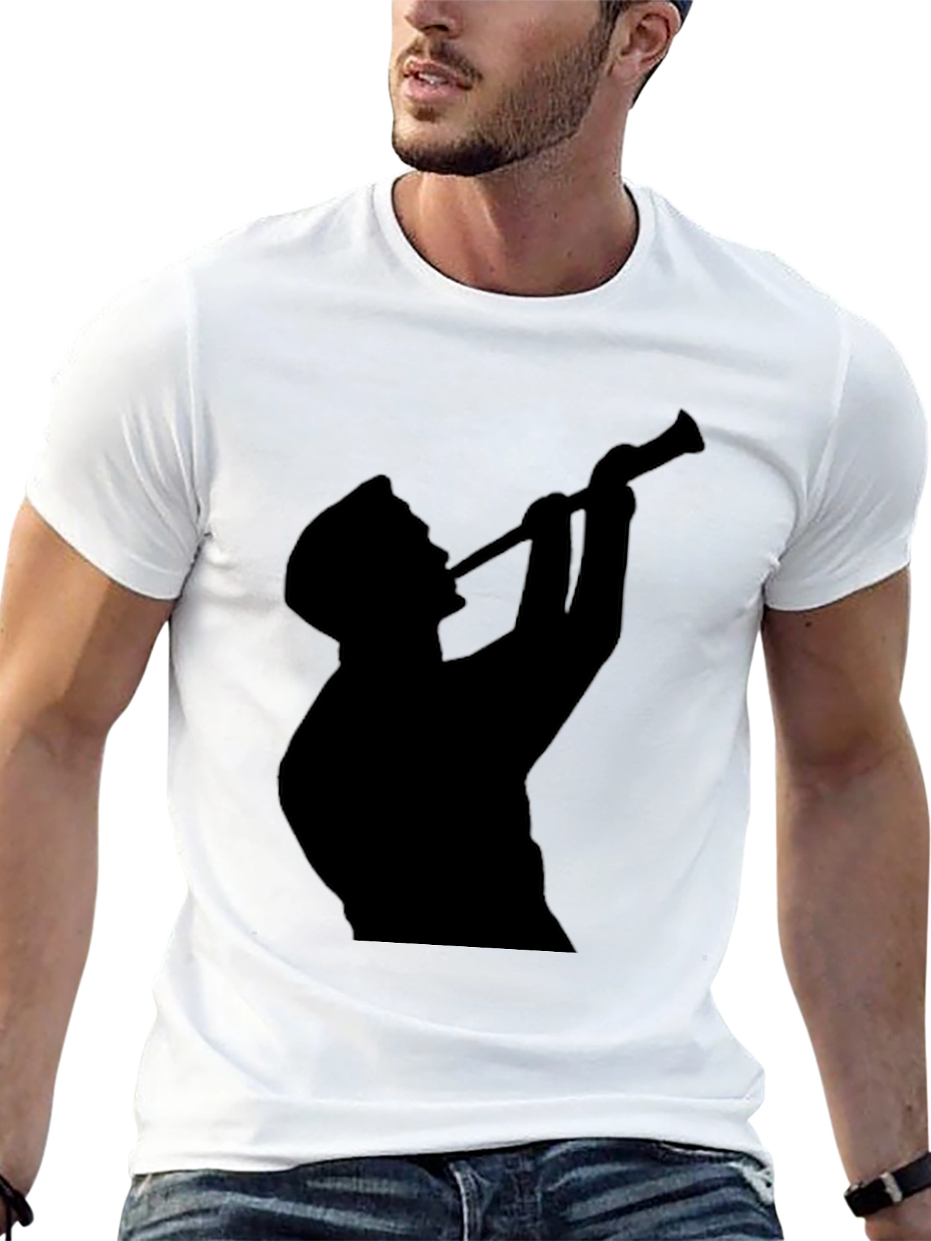 Silhouette Trumpet Player Graphic Tee - Black