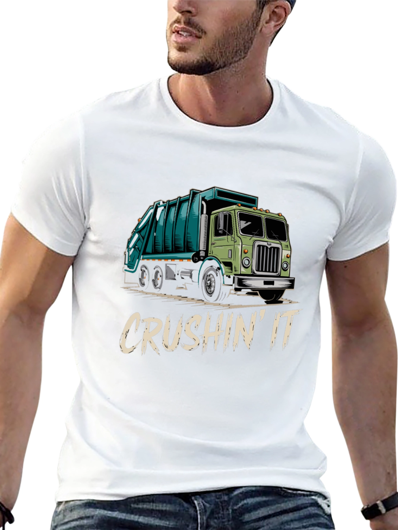 Crushin It Garbage Truck Graphic Tee