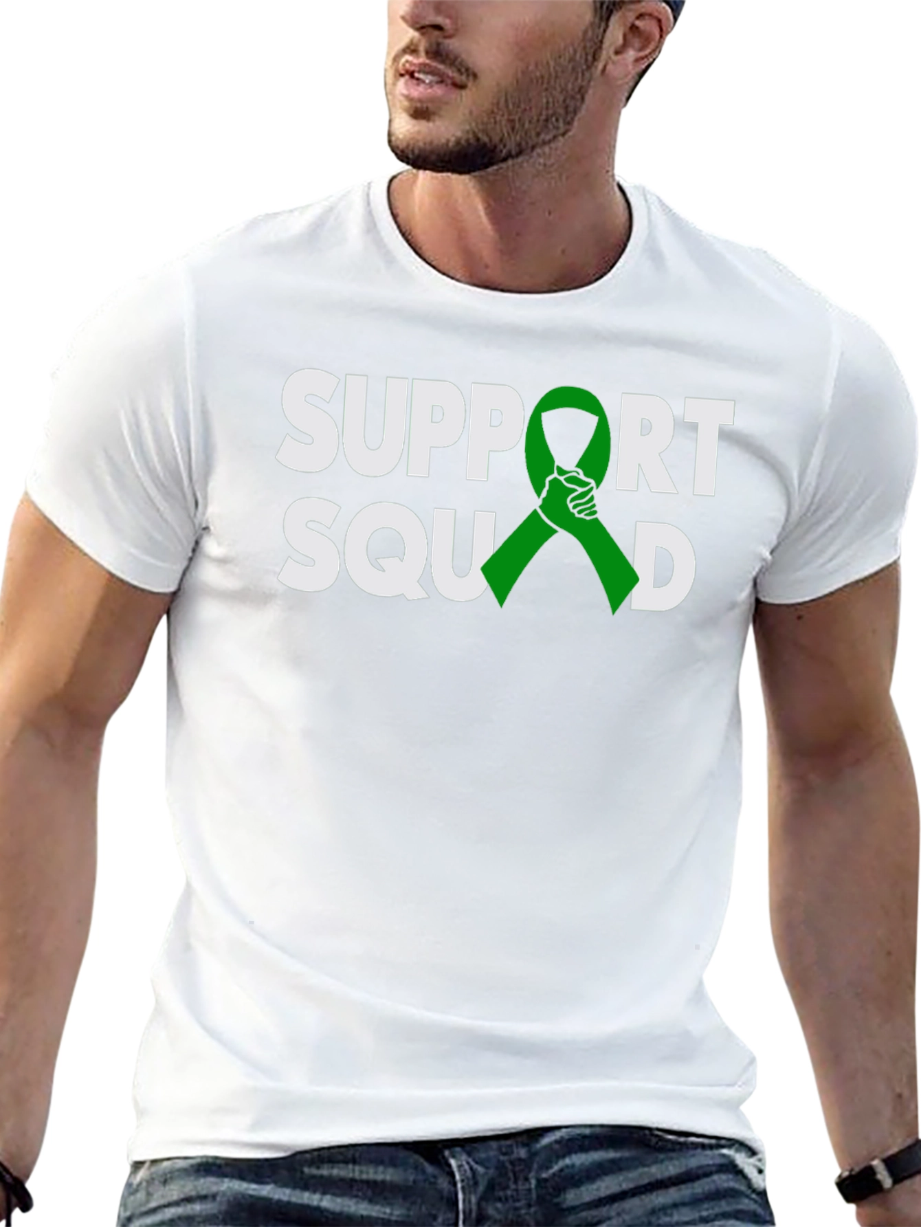 Support Squad Green Ribbon Graphic T-Shirt