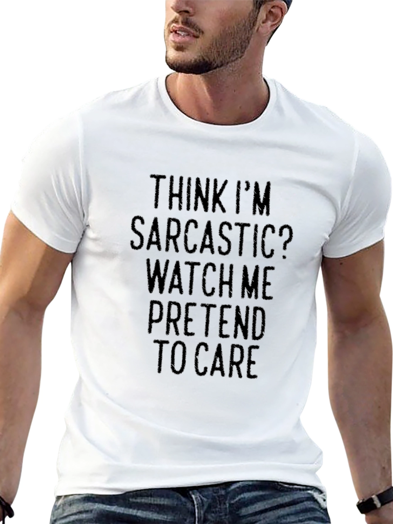 Sarcastic Pretend to Care Black T-Shirt