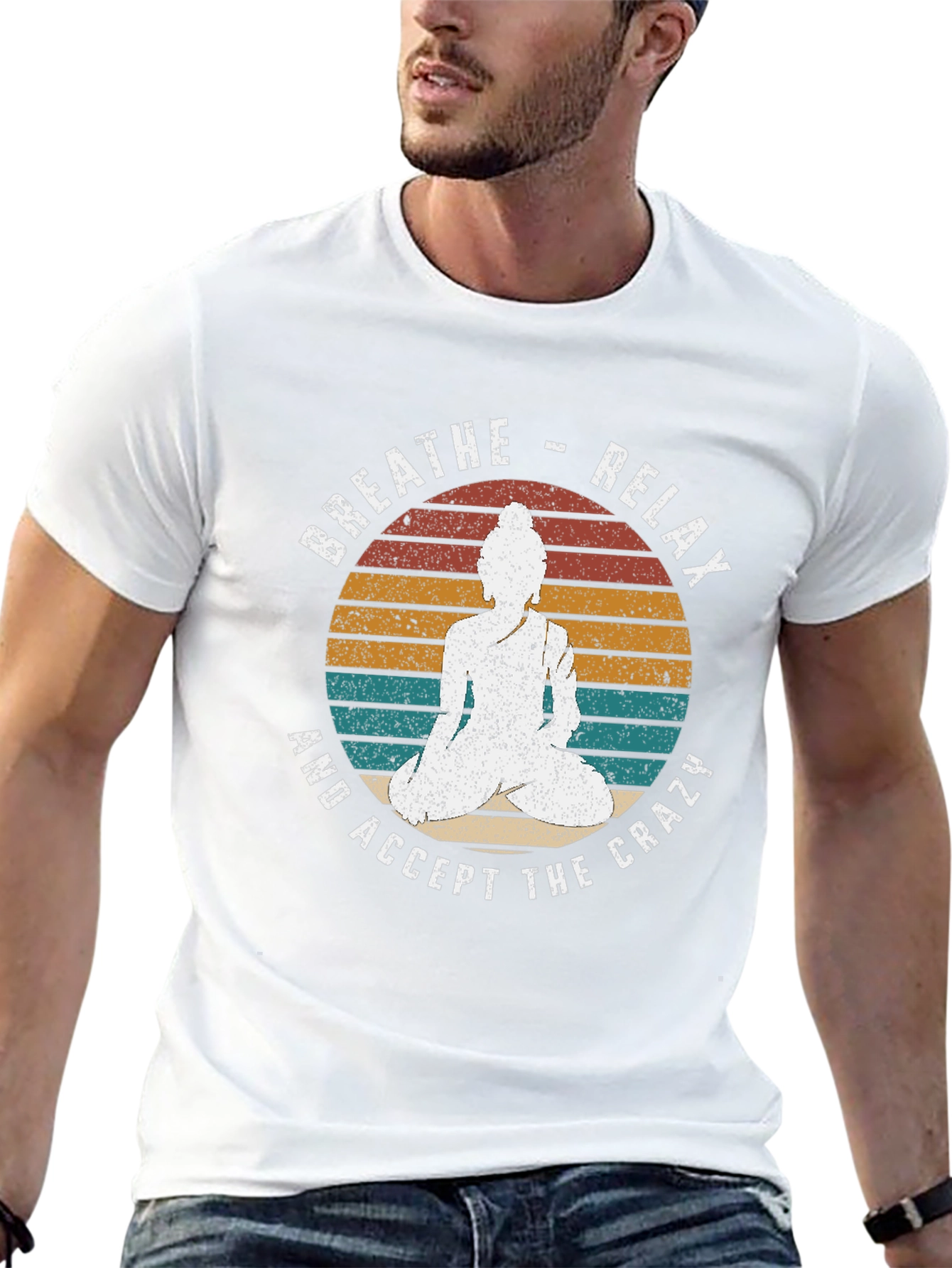 Breathe Relax Buddha Graphic Tee - Black T-Shirt
