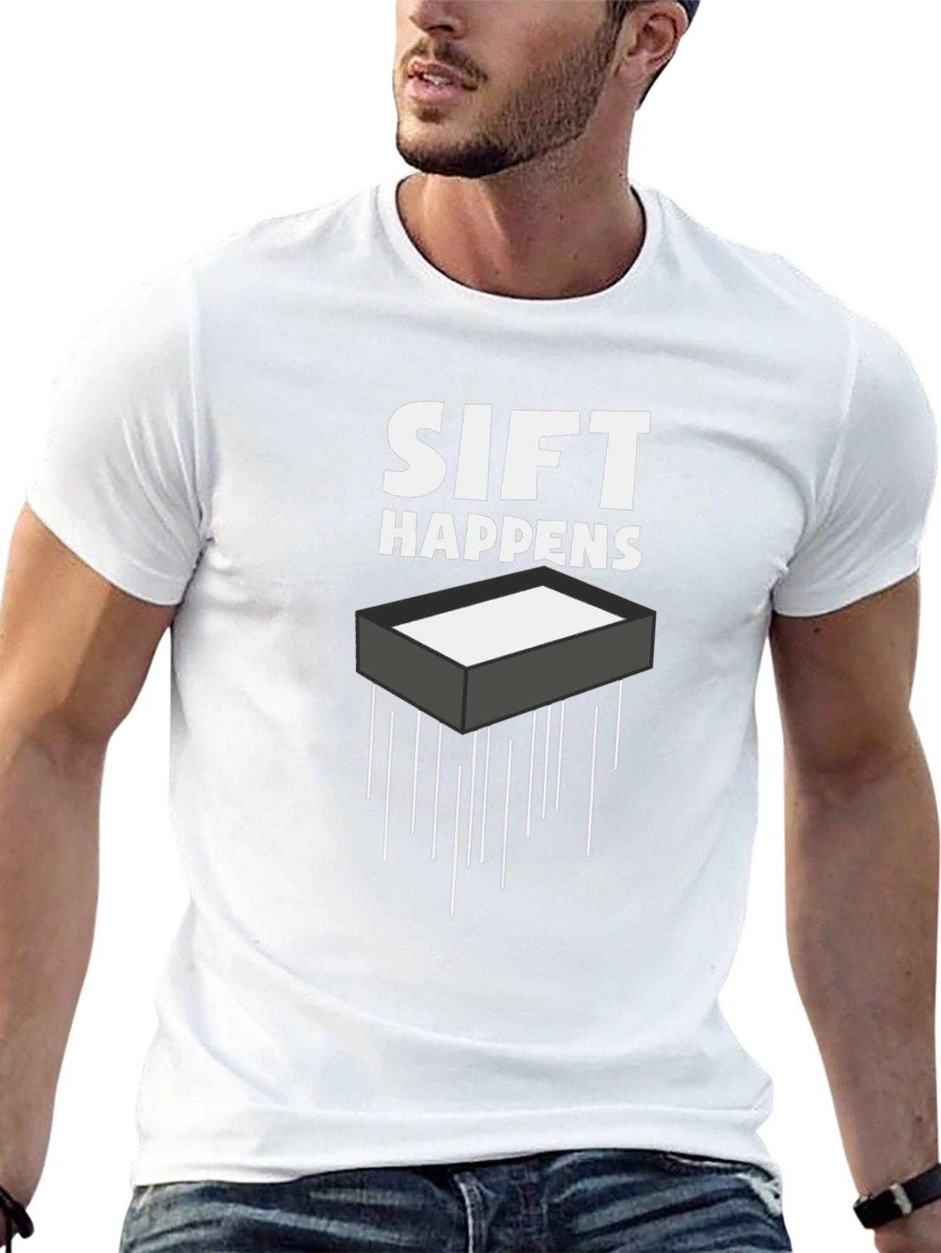 Sift Happens Graphic Tee - Black Cotton T-Shirt