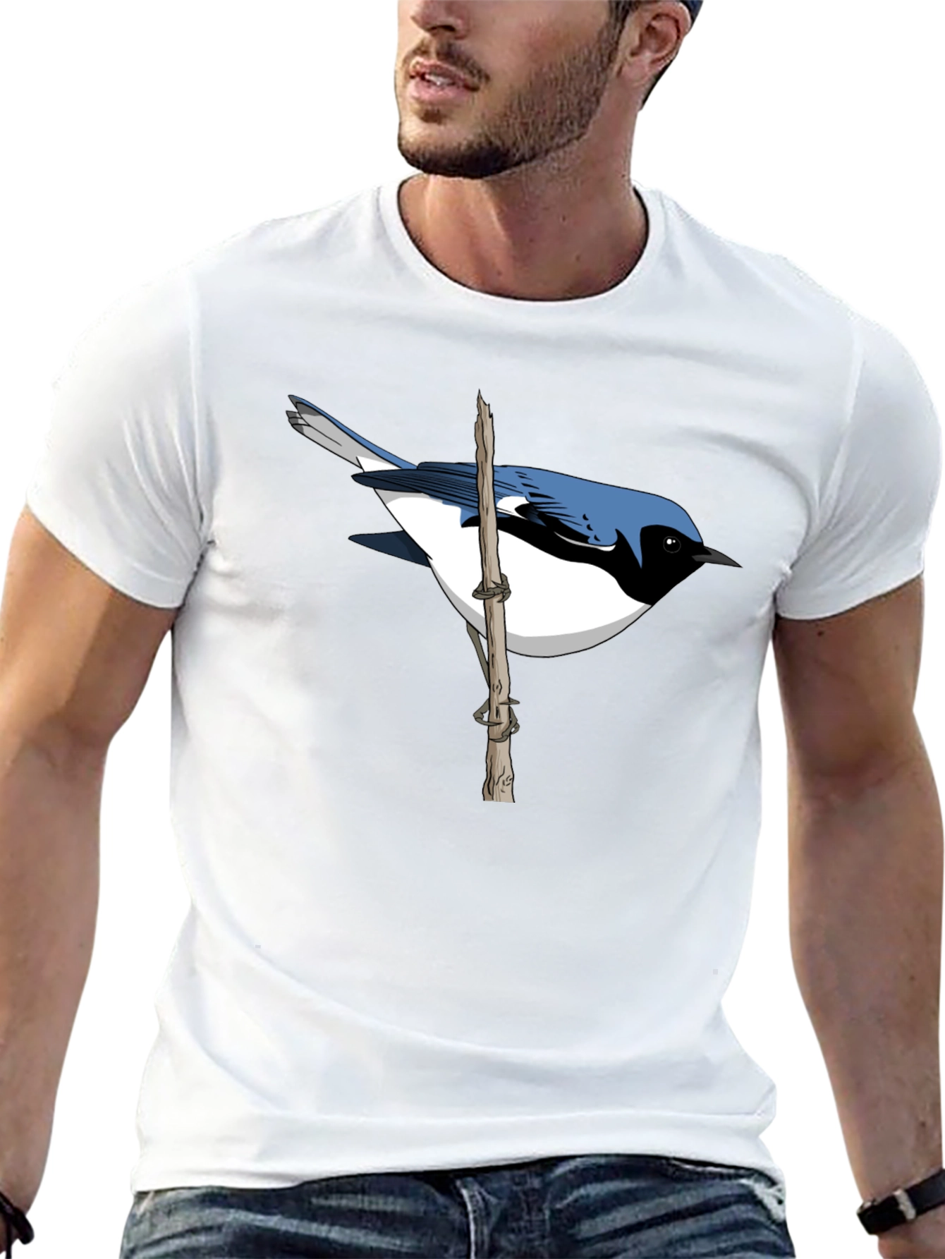 Blue Bird on Branch Graphic Tee