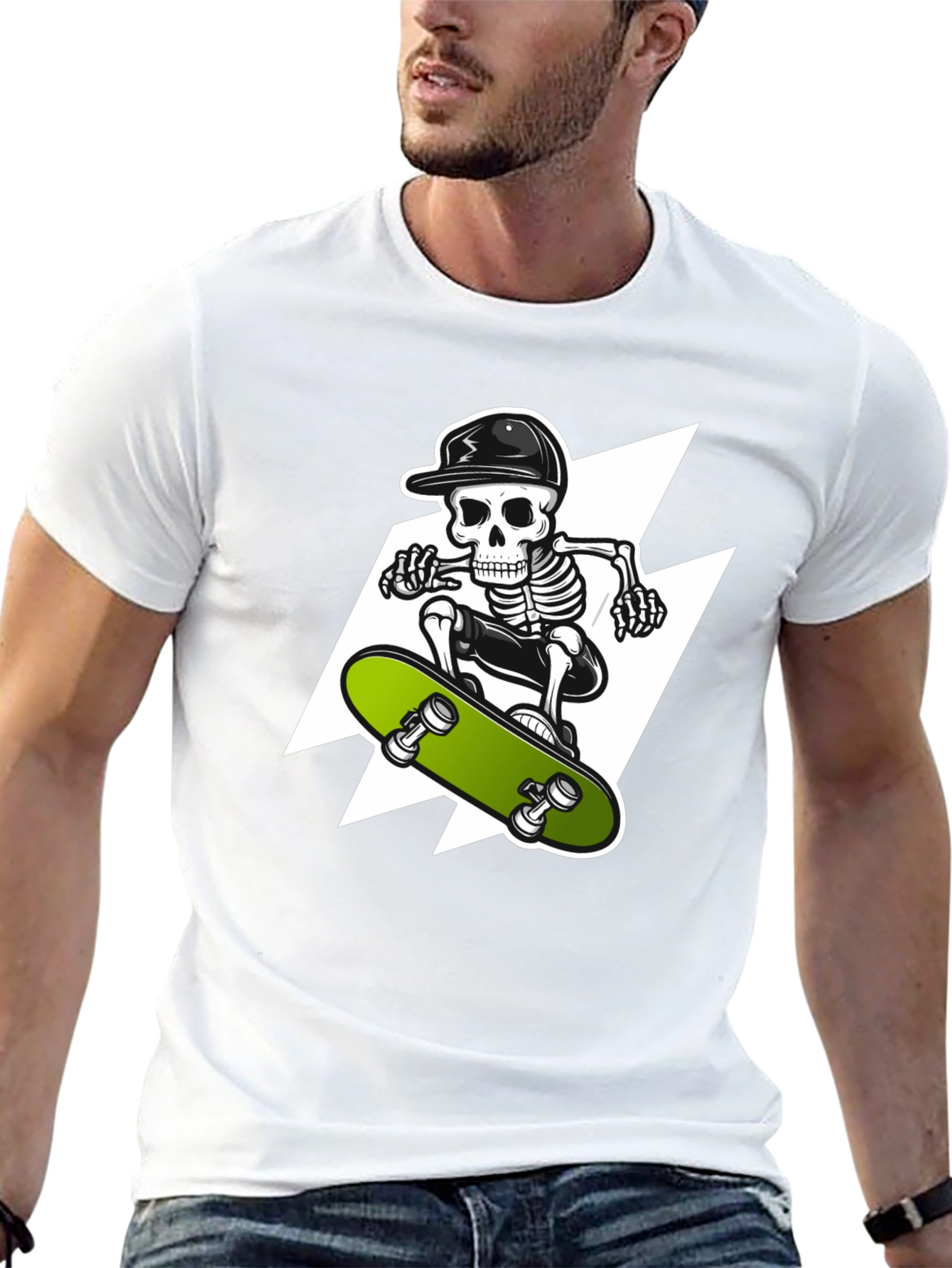 Skeleton Skateboarder Graphic Tee