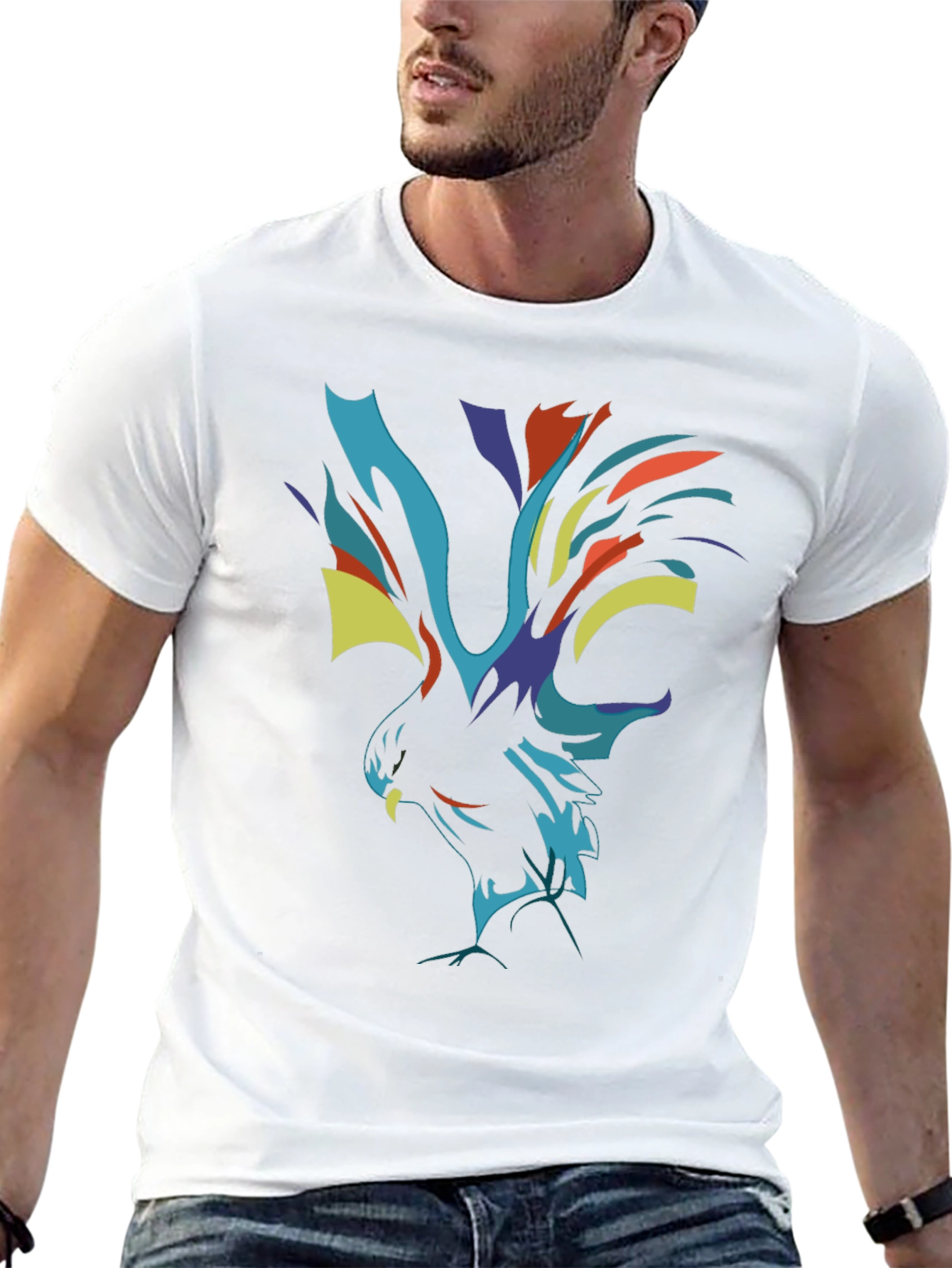 Abstract Phoenix Graphic Black T-Shirt