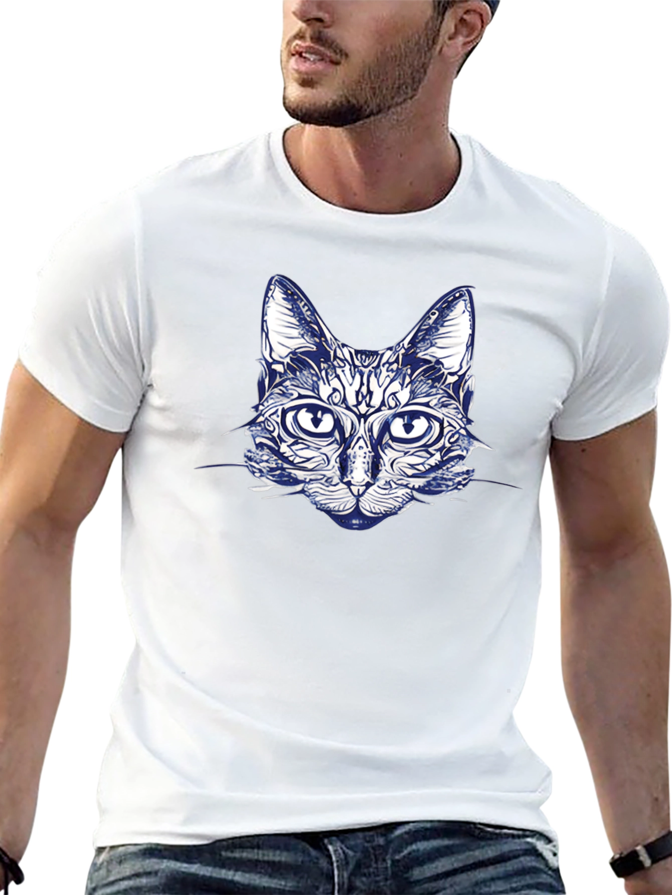 Cool Cat Graphic T-Shirt - Black