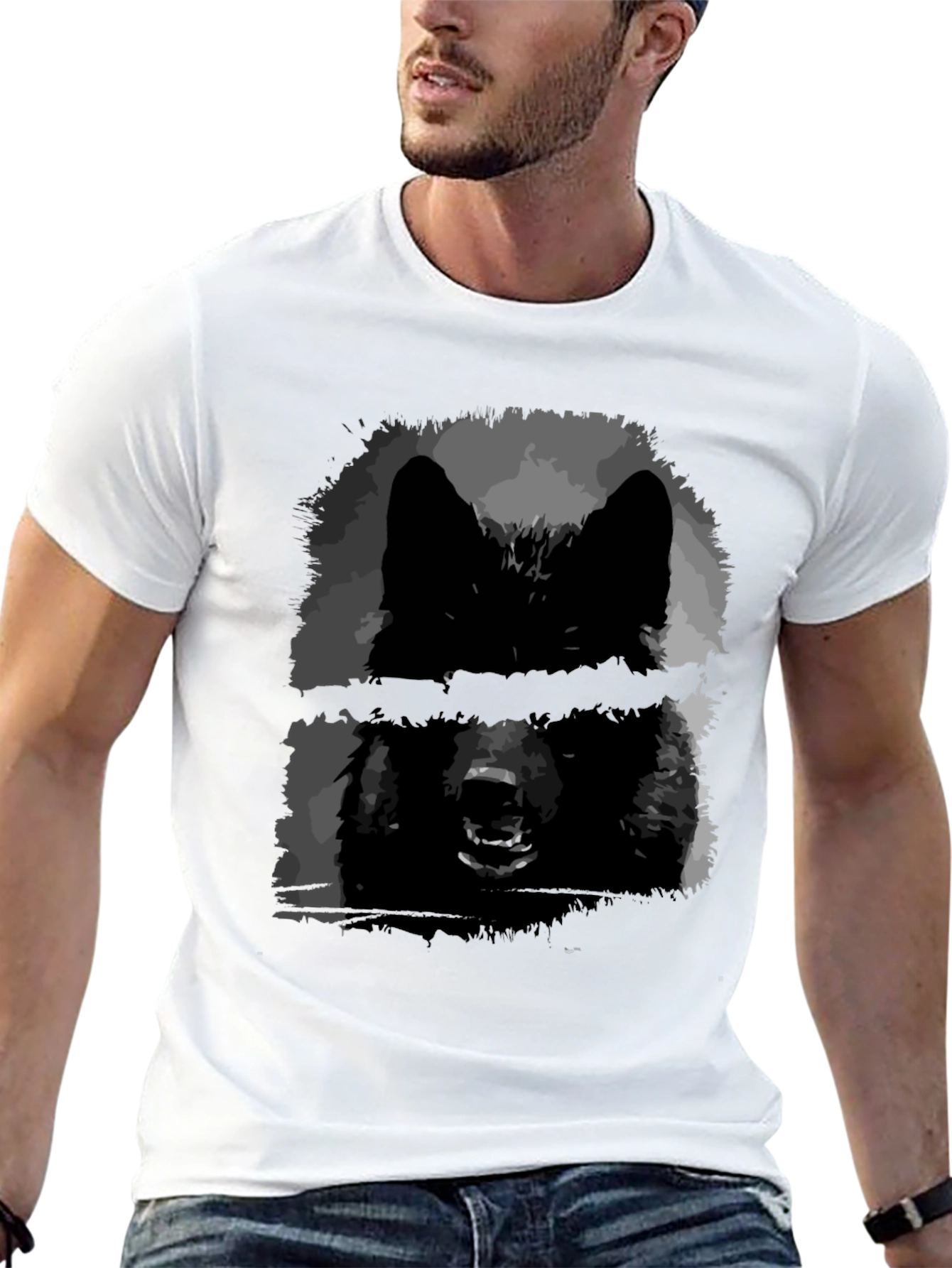 Black Wolf Graphic Tee - Edgy Style