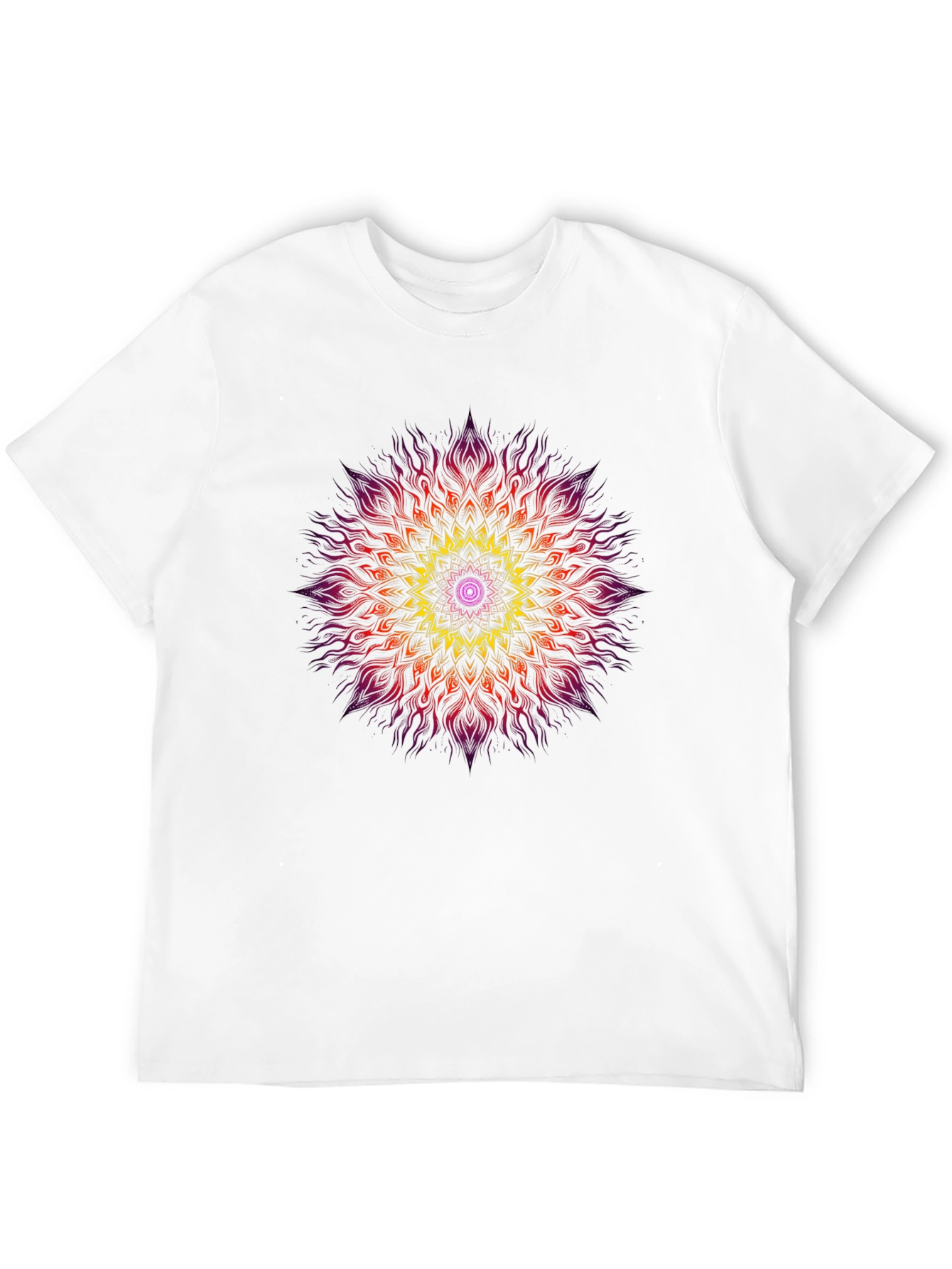 Vibrant Mandala Graphic Black T-Shirt