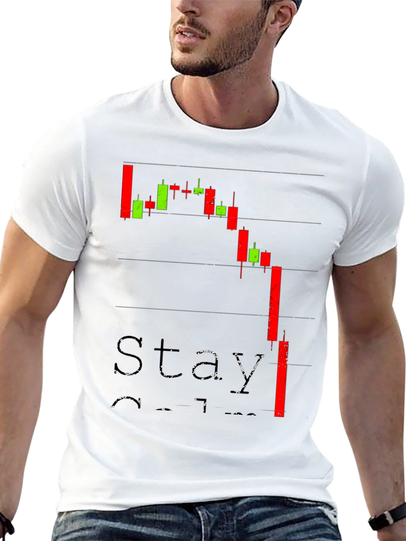 Stay Calm Crypto Chart Black T-Shirt