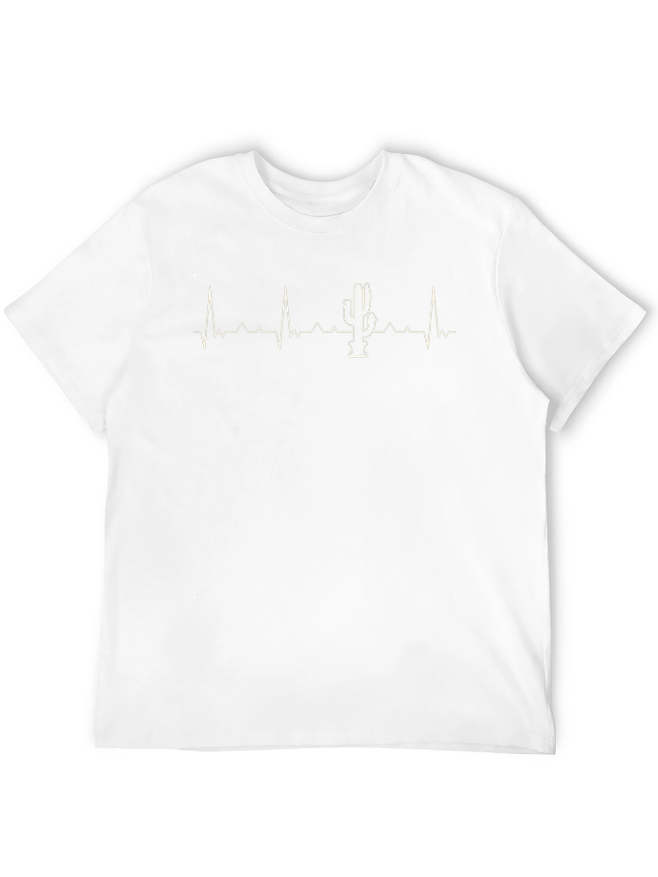 Cactus Heartbeat Graphic Tee - Black Cotton Blend