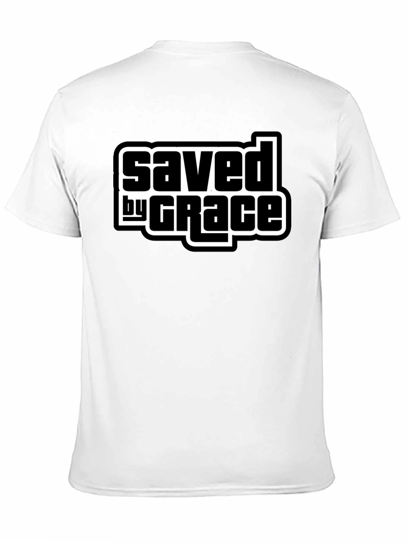 Saved by Grace Black T-Shirt - Christian Apparel