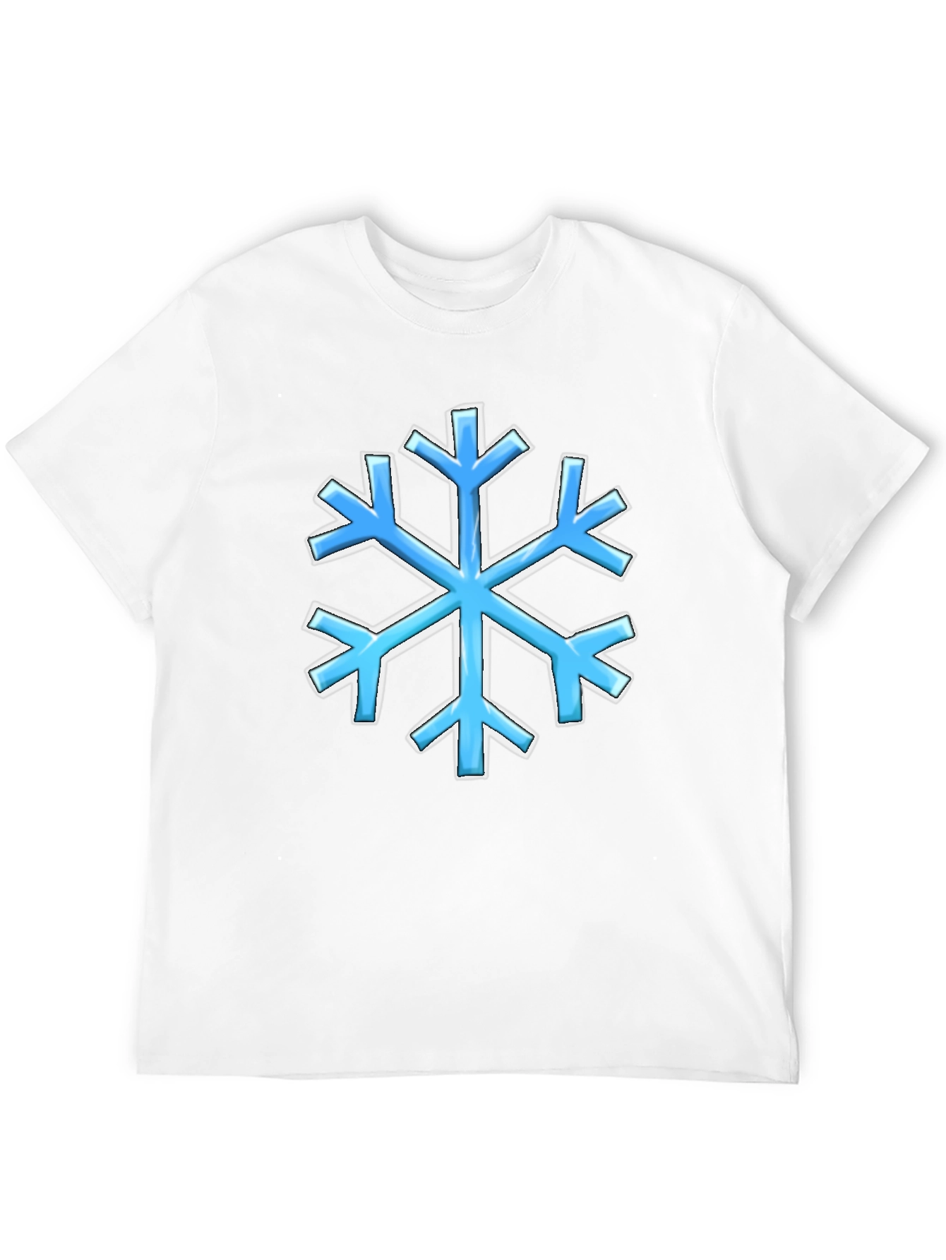 Blue Snowflake Graphic Black T-Shirt