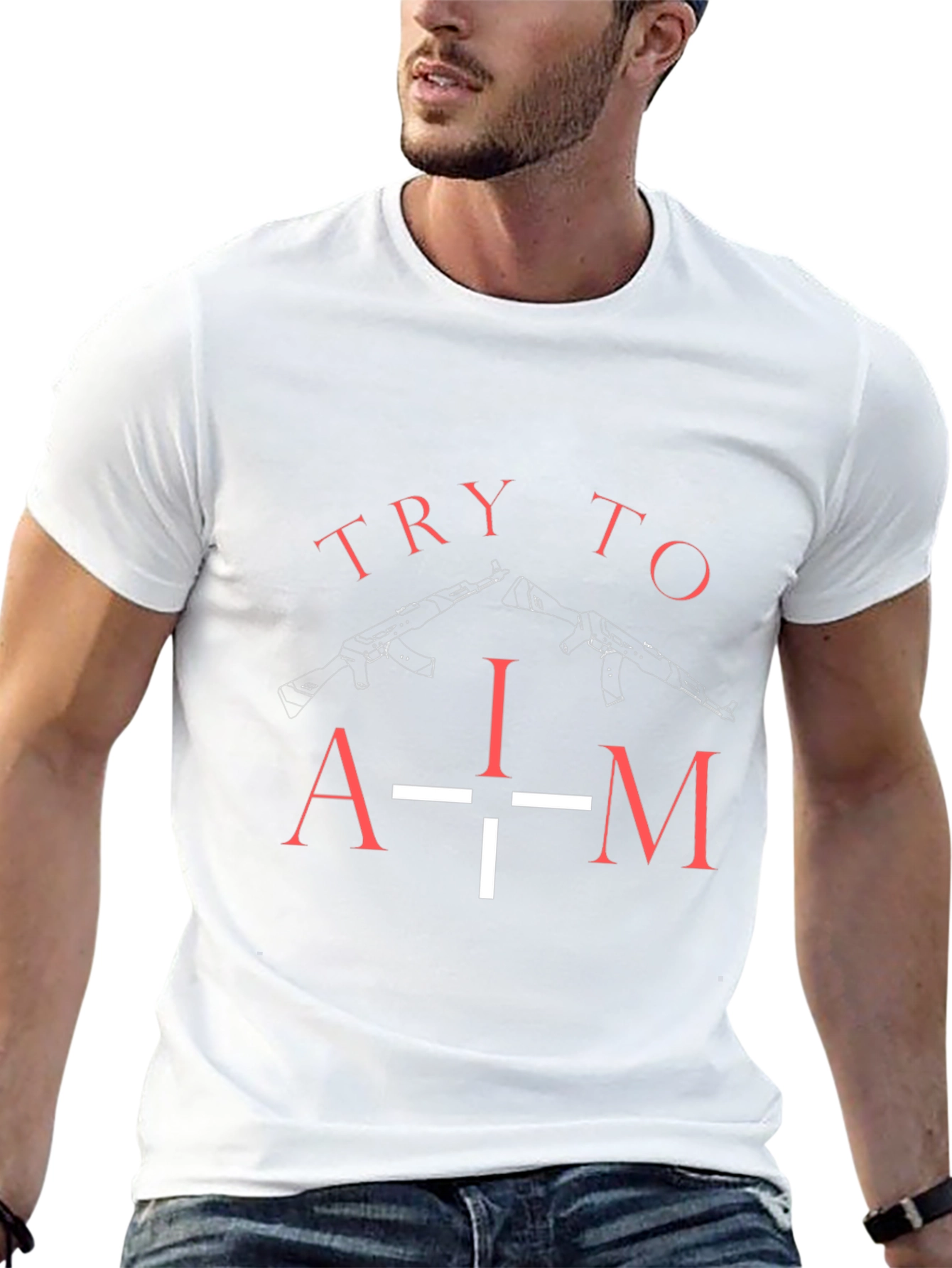 Try to Aim Graphic T-Shirt - Black
