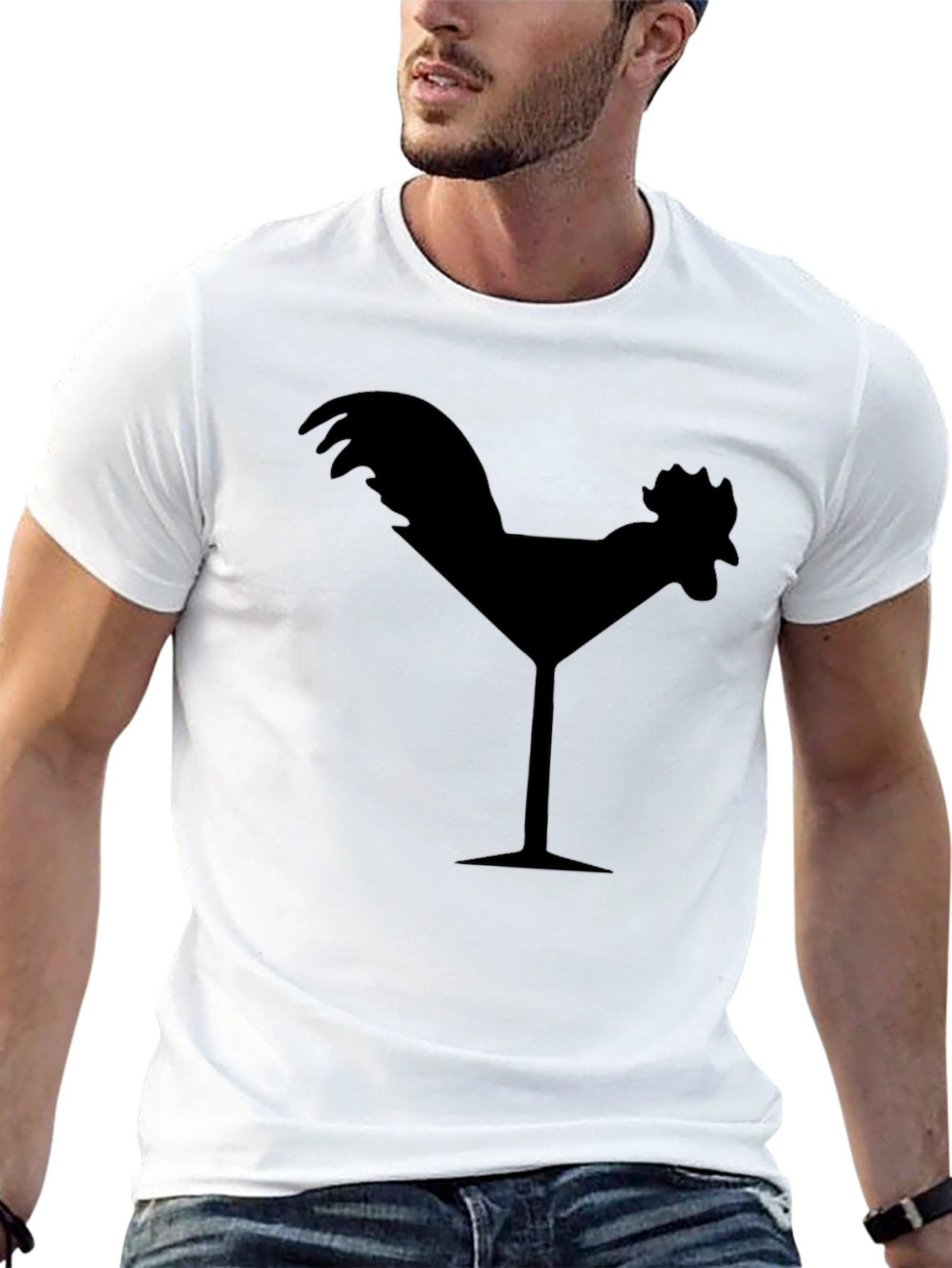 Cocktail Chicken Graphic Tee - Black T-Shirt