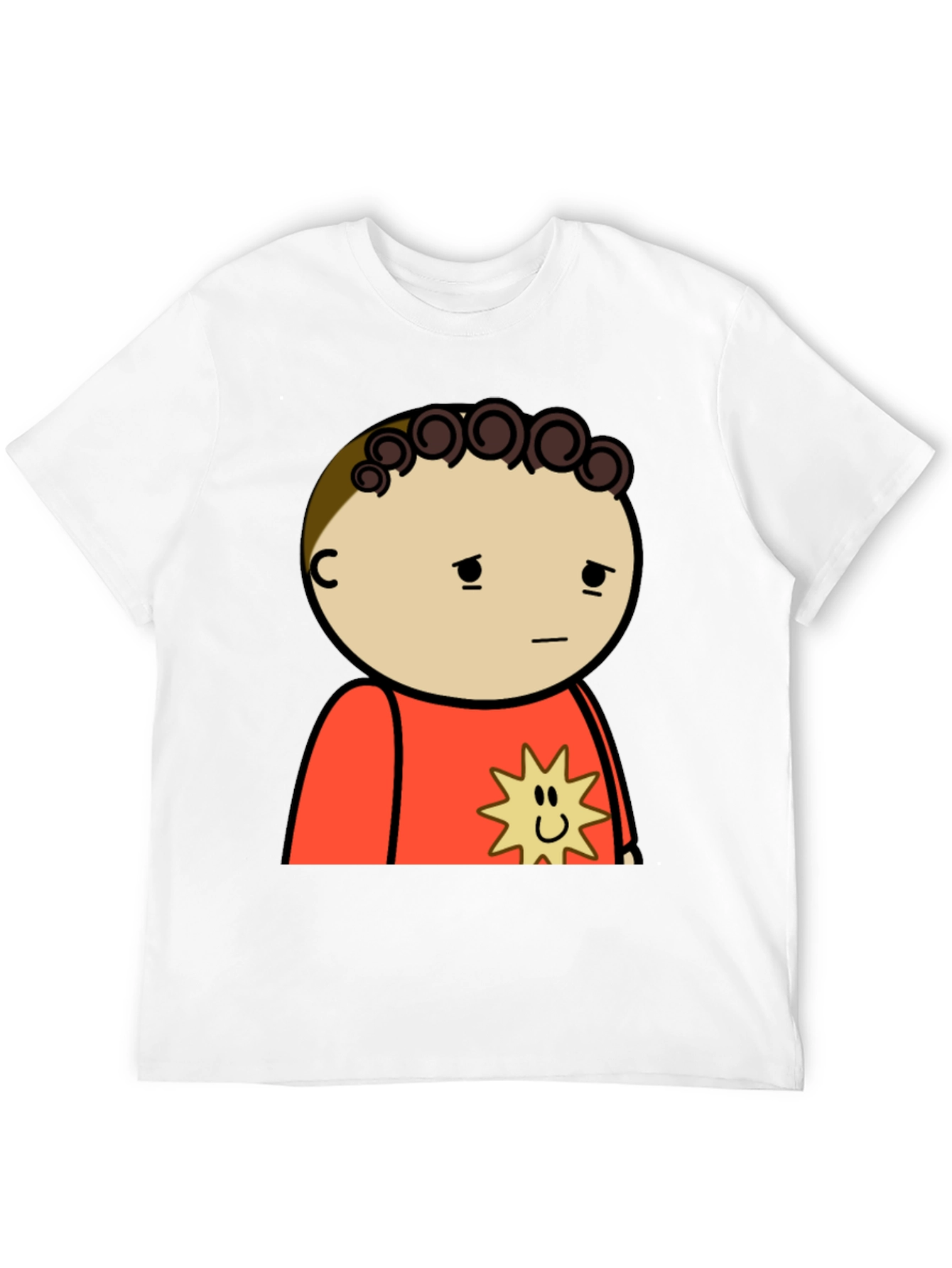 Cartoon Graphic Tee - Black Cotton Shirt