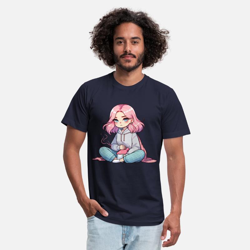 Cute Anime Girl with Coffee and Cozy Blanket