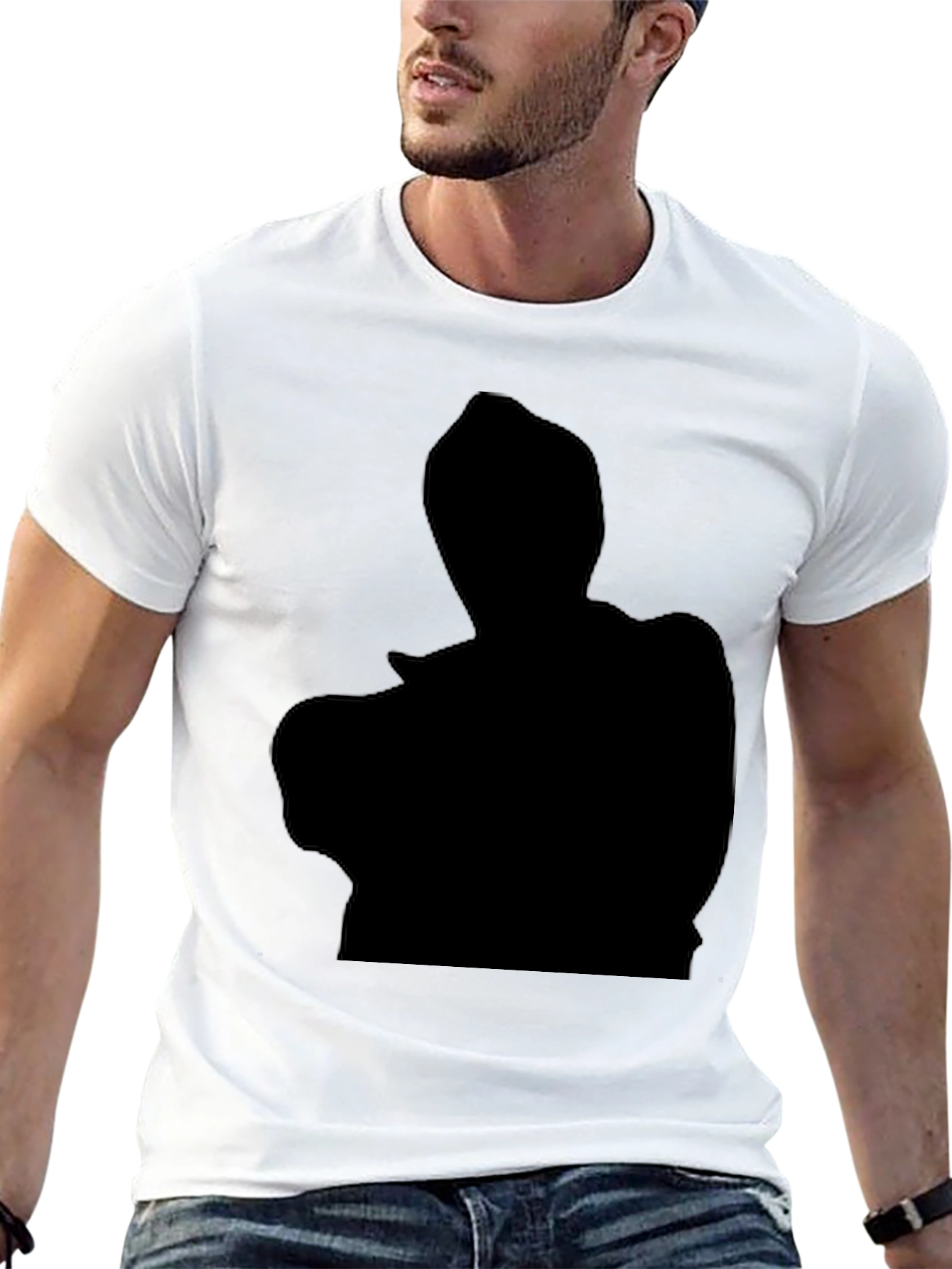 Black Silhouette Graphic Tee - Mens Casual T-Shirt