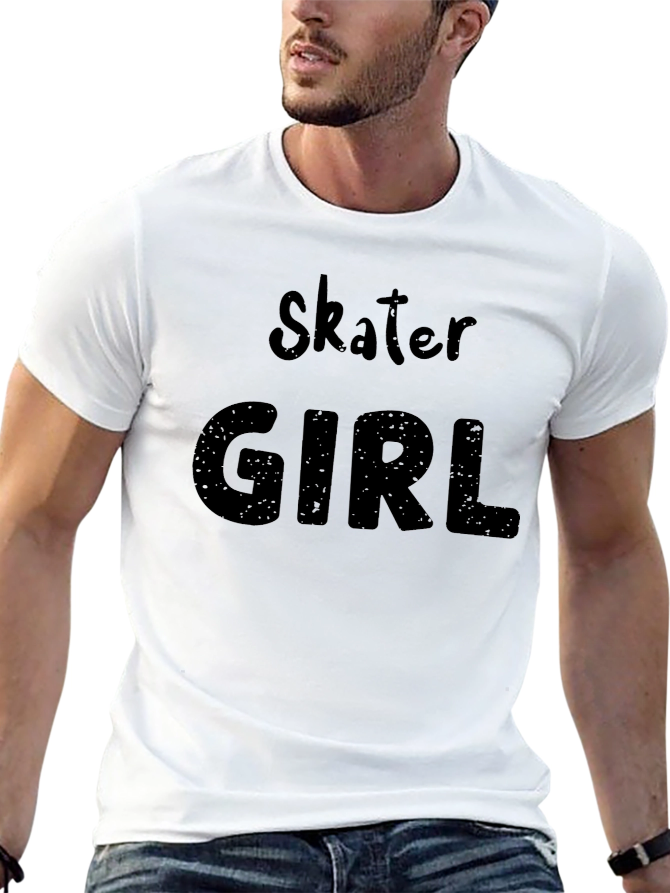 Skater Girl Graphic T-Shirt - Trendy Casual Tee