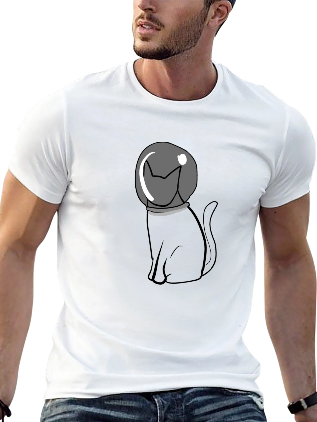Astronaut Cat Graphic T-Shirt