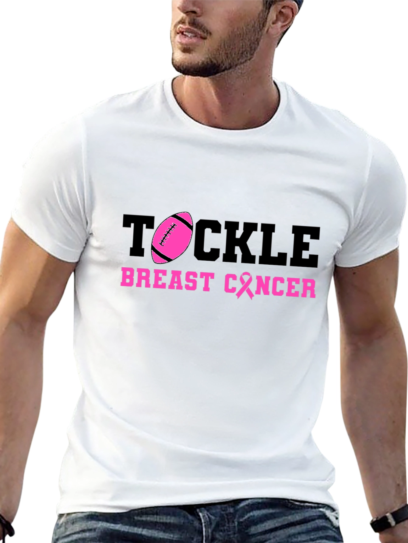 Tackle Breast Cancer Awareness Graphic Tee