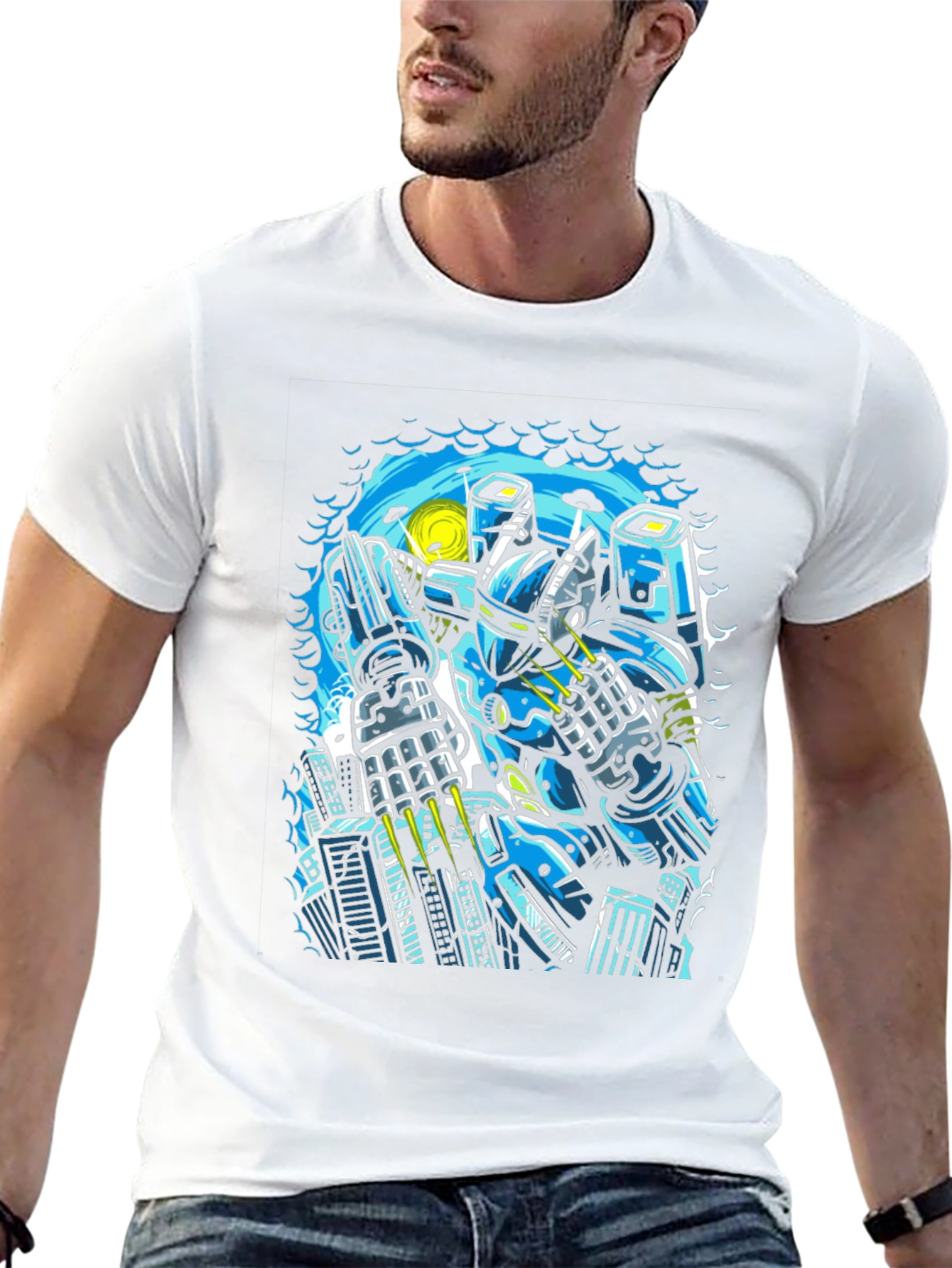 Robot Graphic Tee - Sci-Fi Style