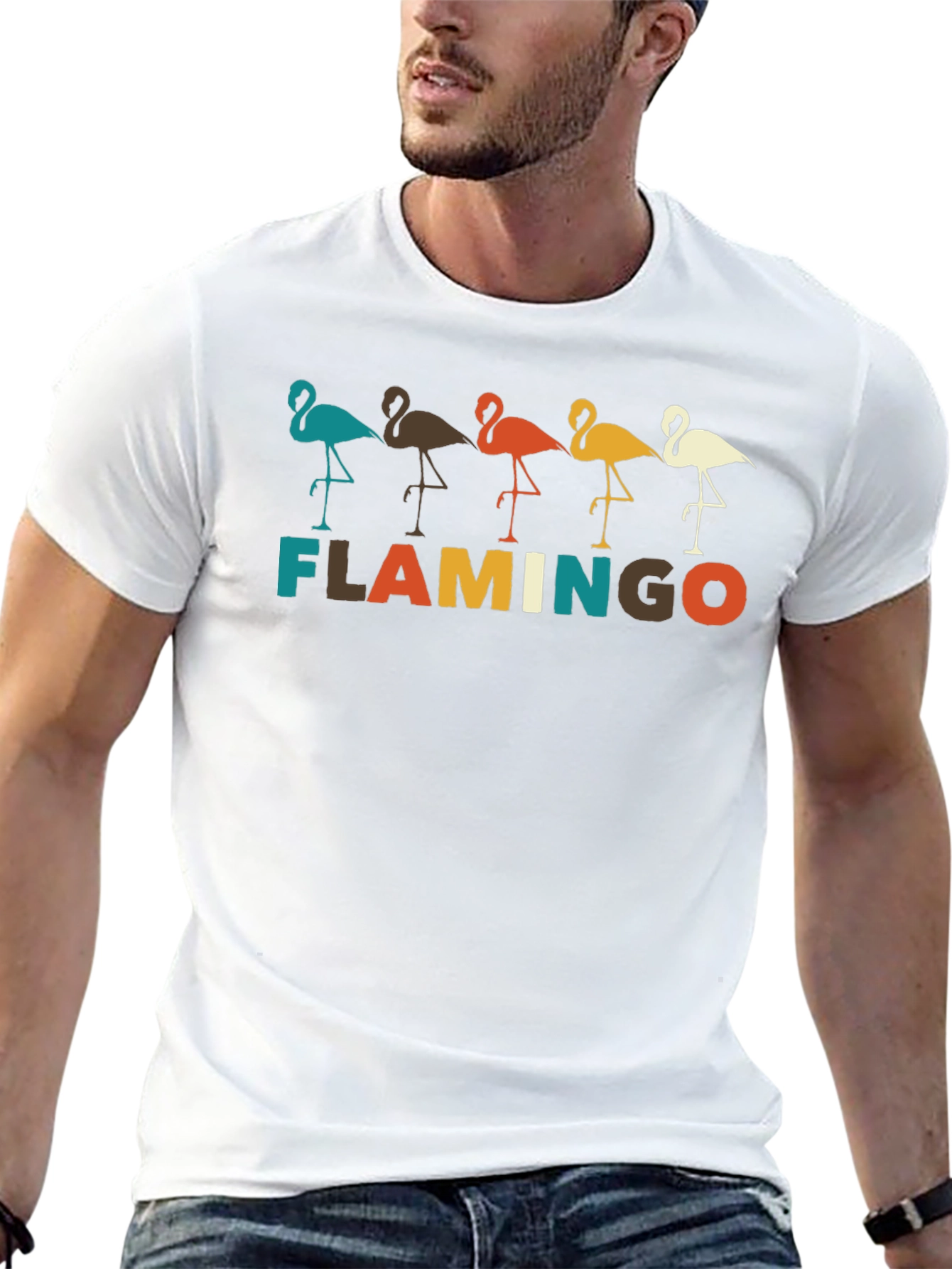 Retro Flamingo Graphic Tee - Stylish Bird Lover Shirt