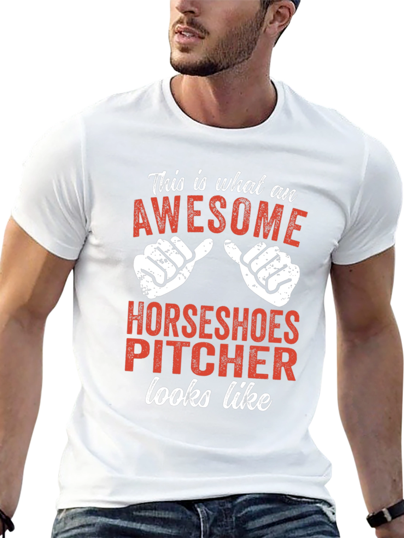 Awesome Horseshoes Pitcher T-Shirt - Funny Gift