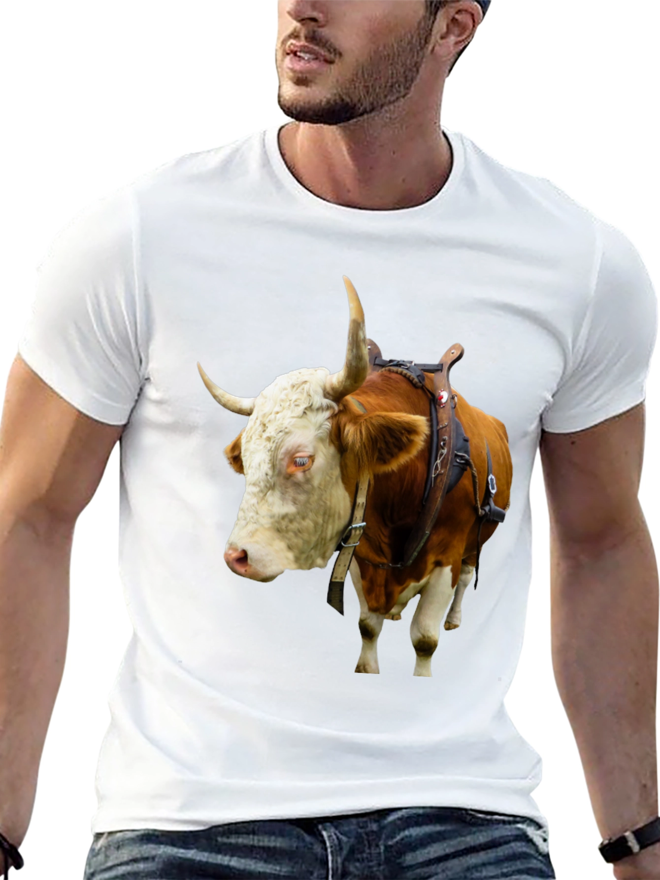 Bull with Saddle Black T-Shirt