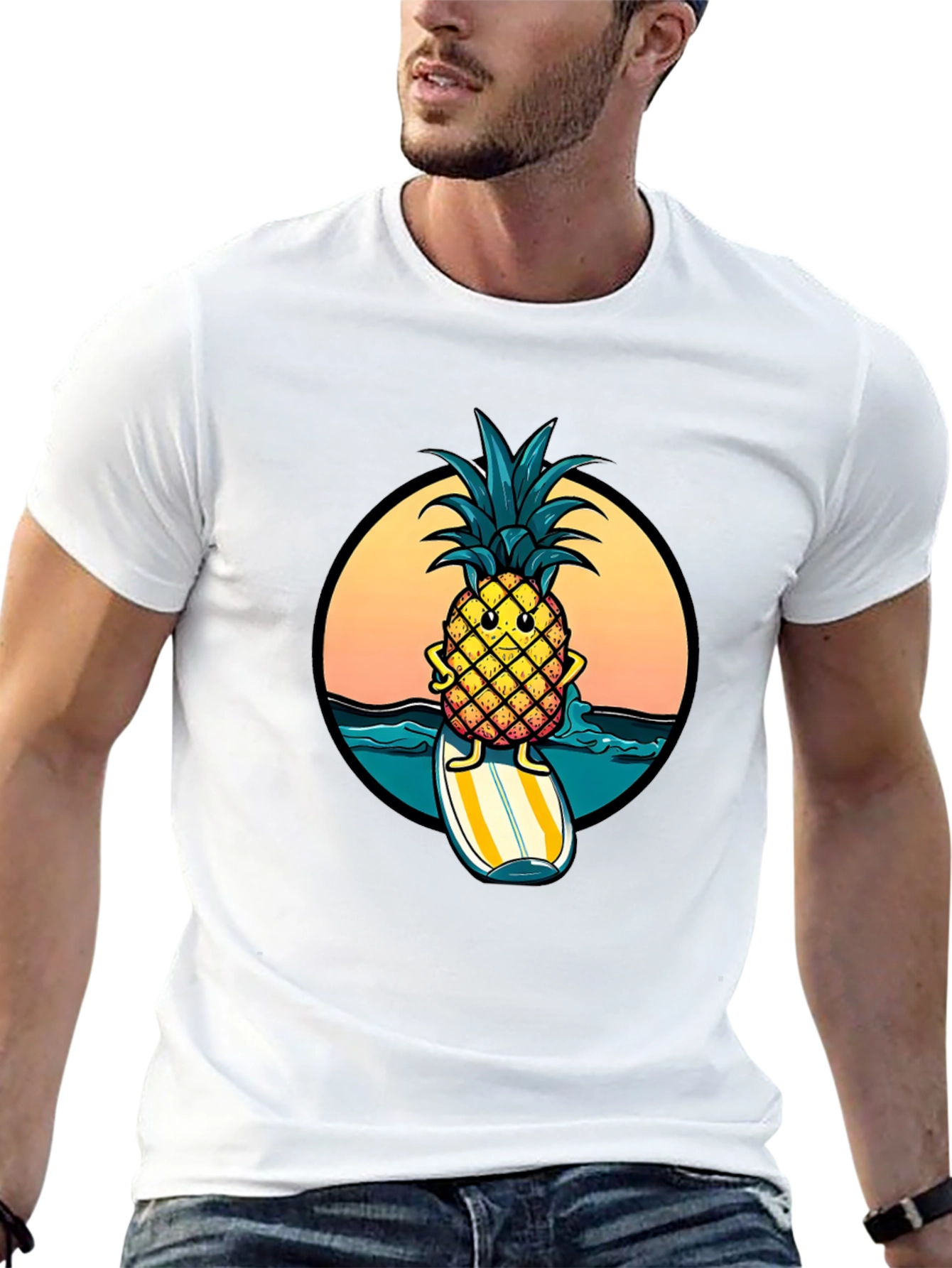 Surfing Pineapple Graphic Tee