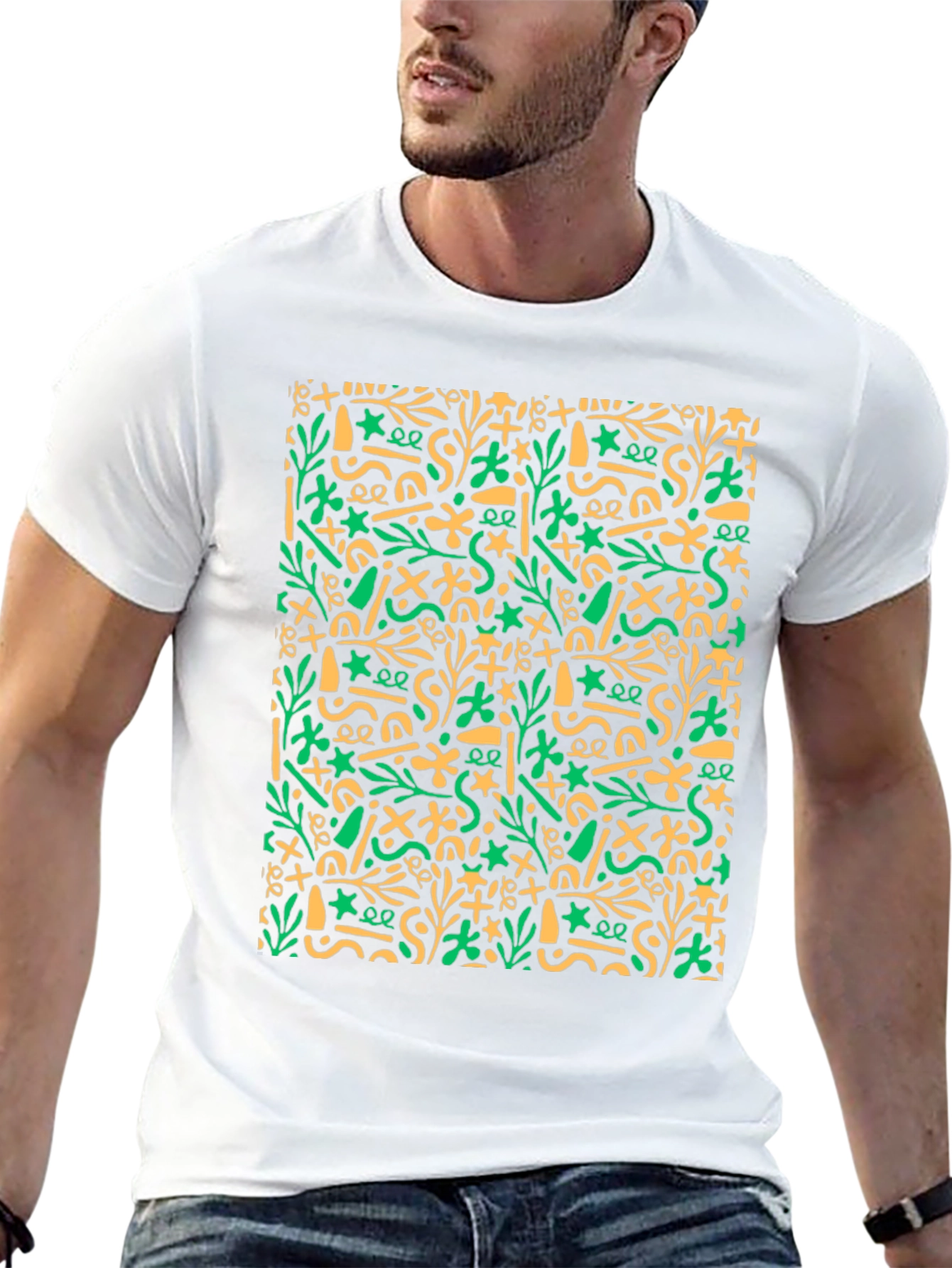 Abstract Pattern Black T-Shirt