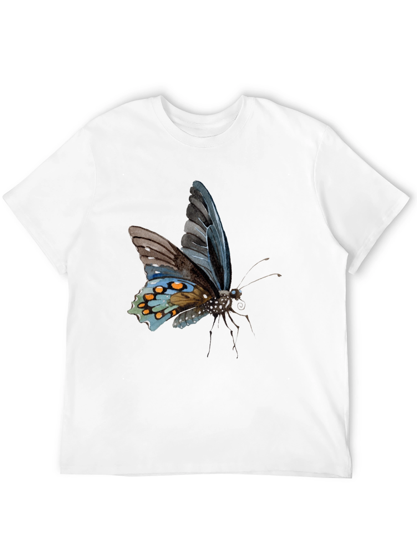 Butterfly Print Black T-Shirt