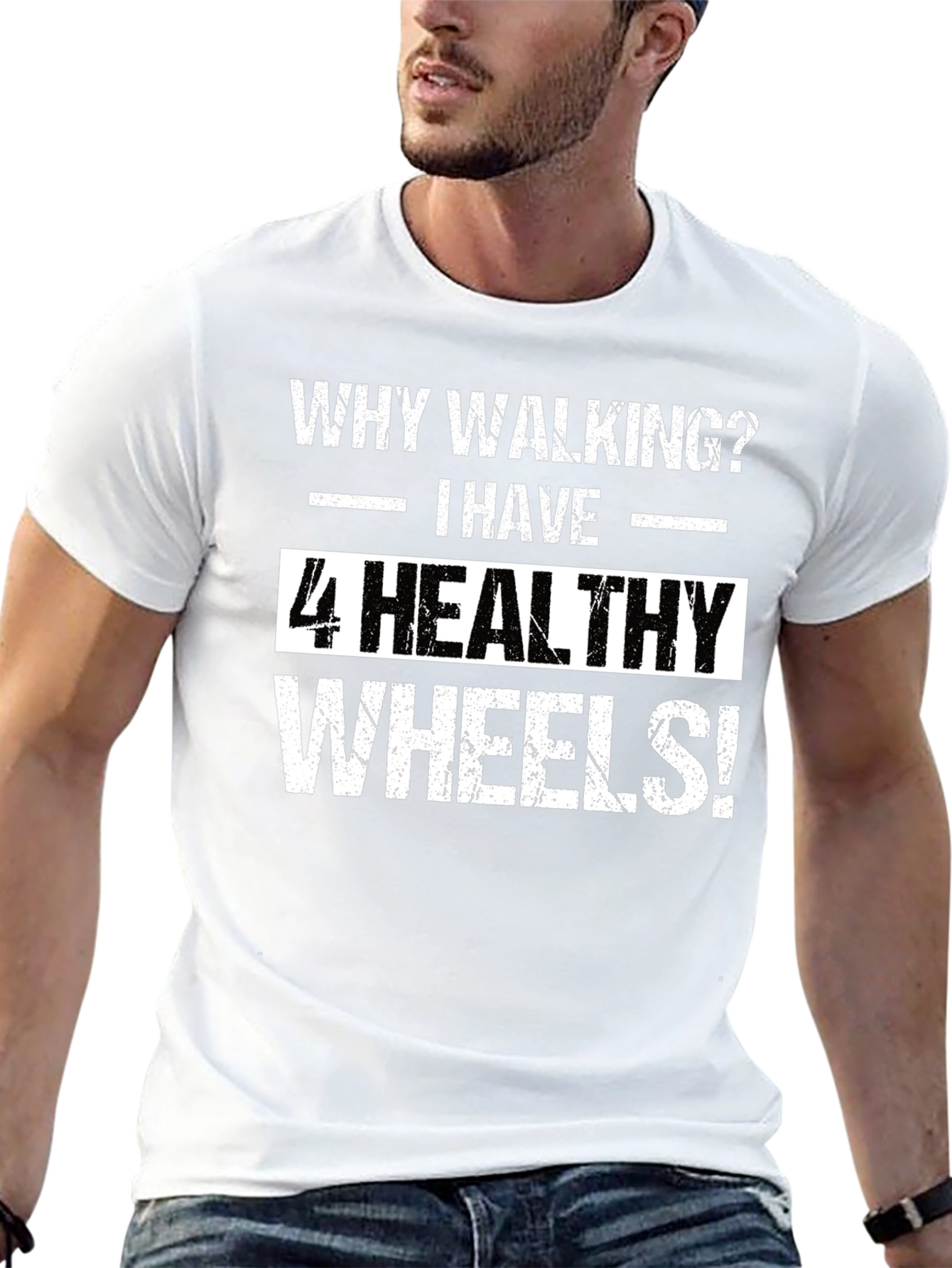 4 Healthy Wheels T-Shirt - Funny Car Lover Tee