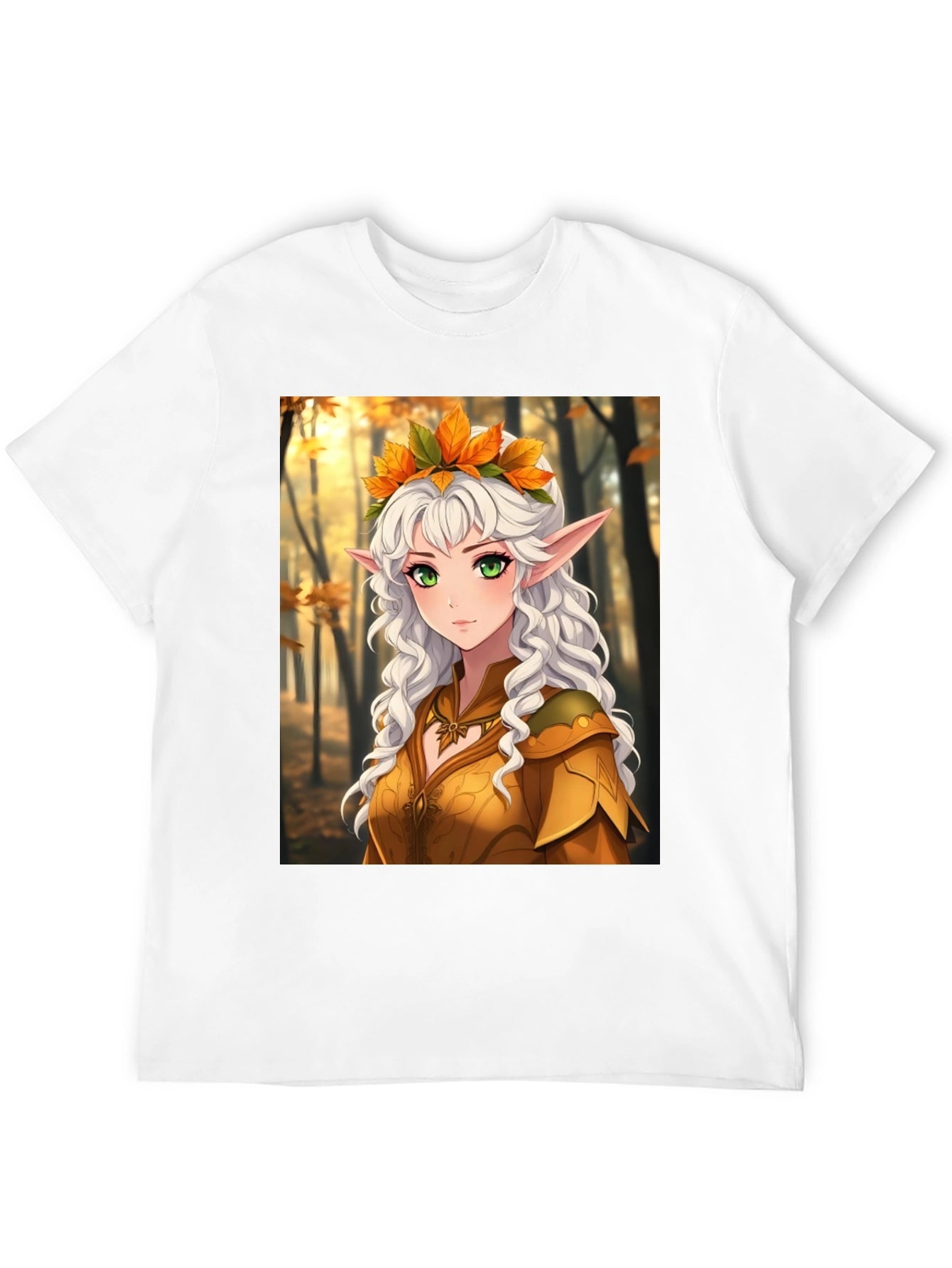 Autumn Elf Graphic Tee - Fantasy Style T-Shirt
