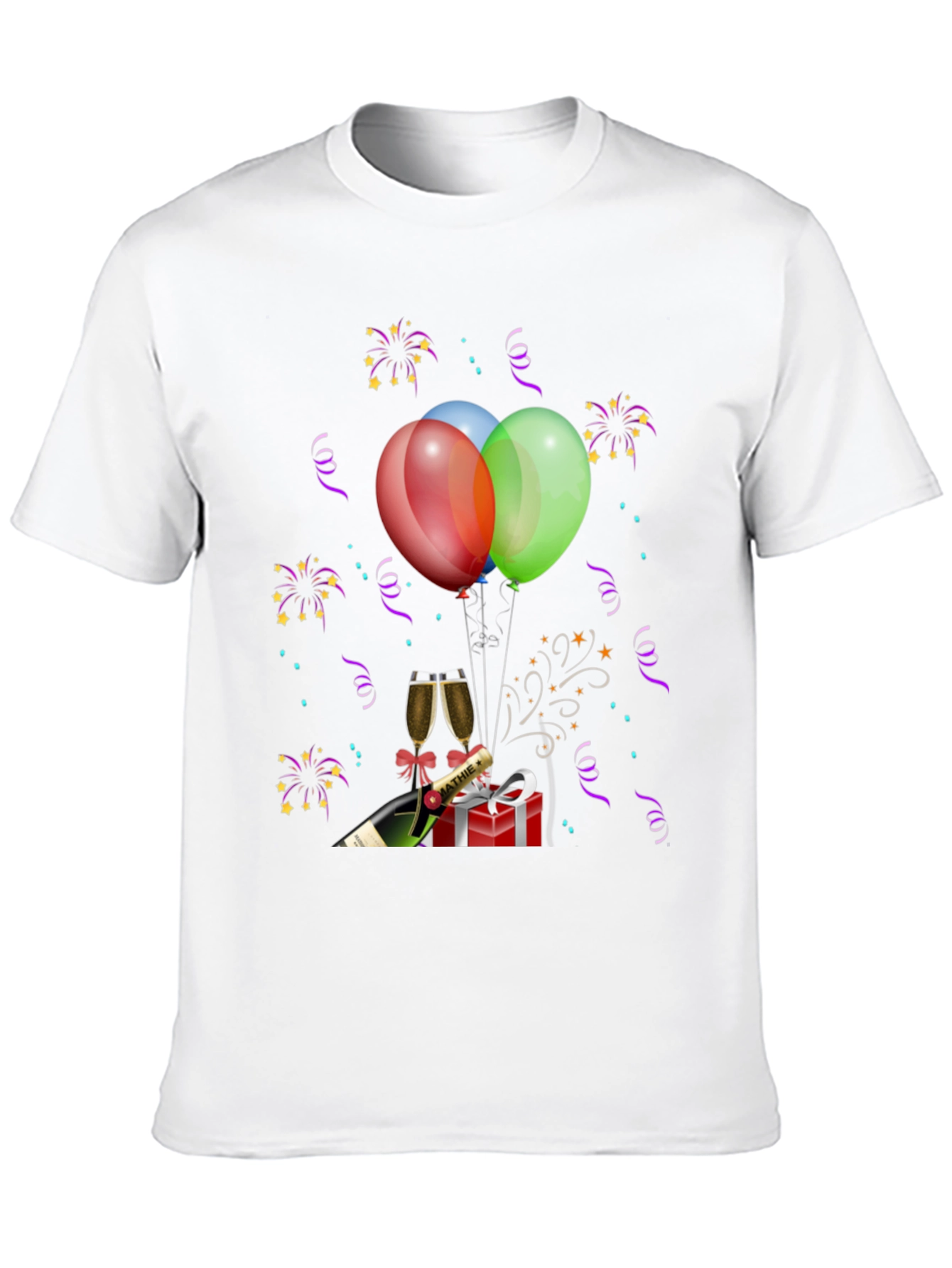Celebration T-Shirt: Balloons Champagne Gift