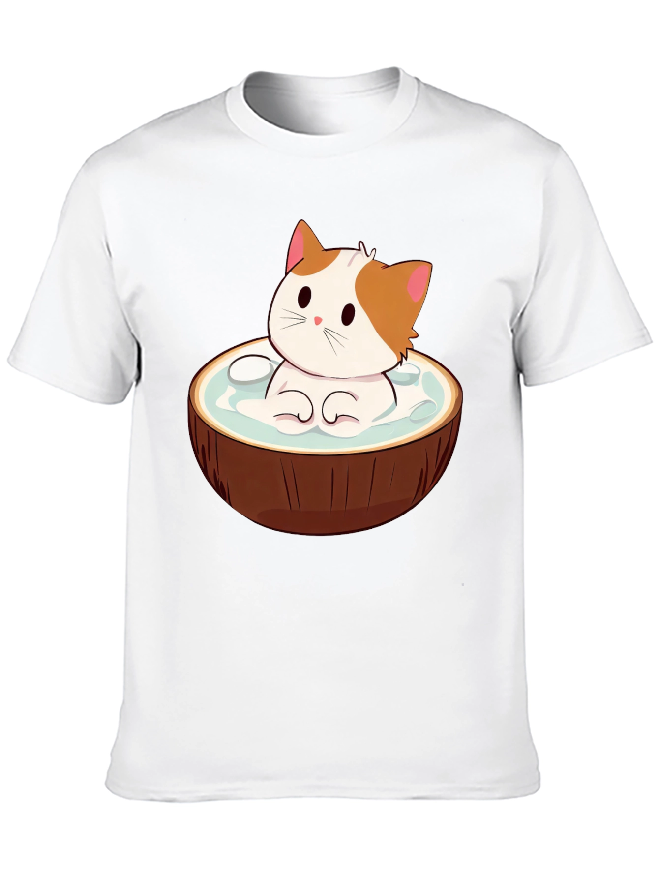 Coconut Cat T-Shirt - Cute Cartoon Design