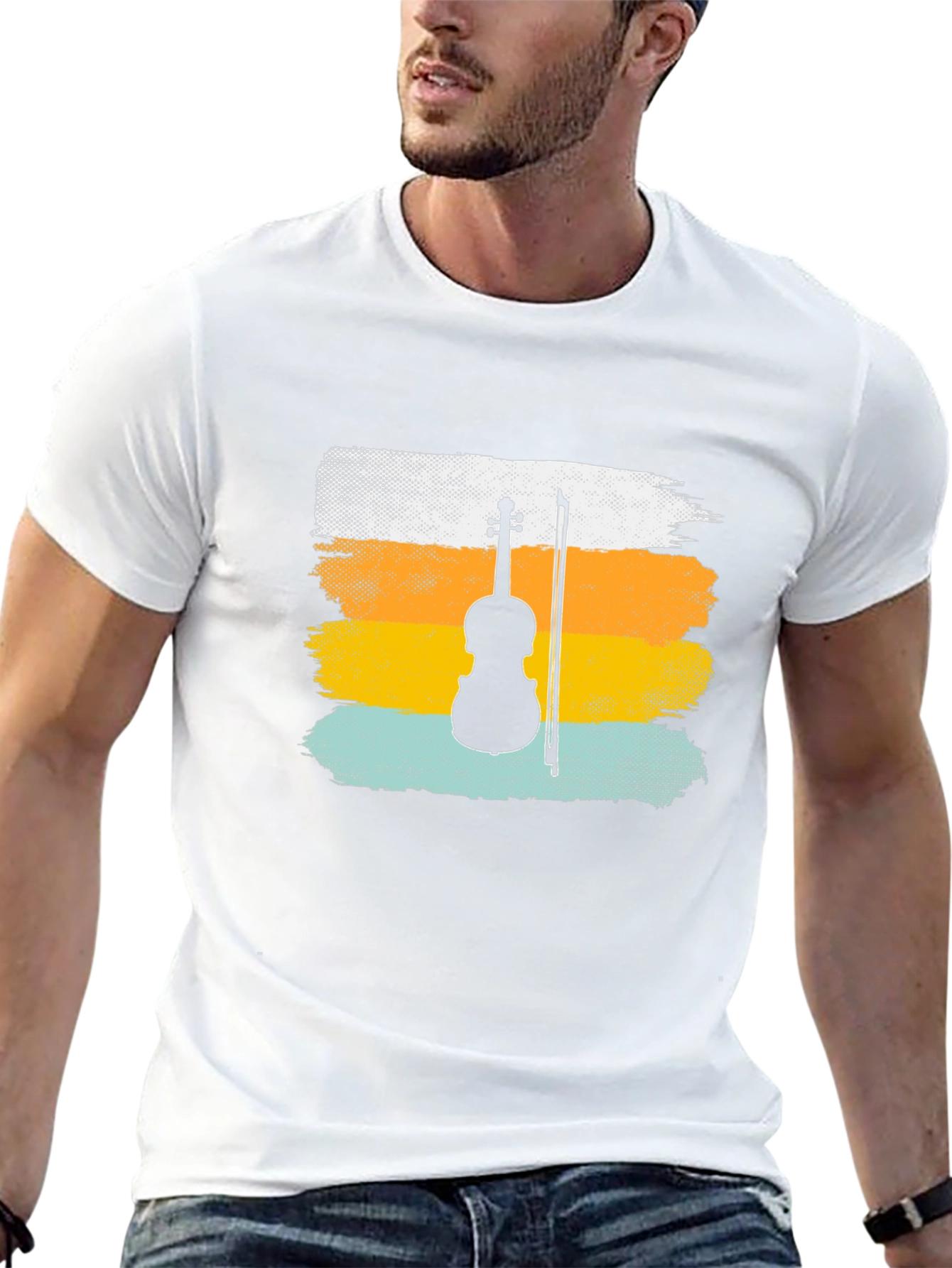Violin Silhouette Retro T-Shirt