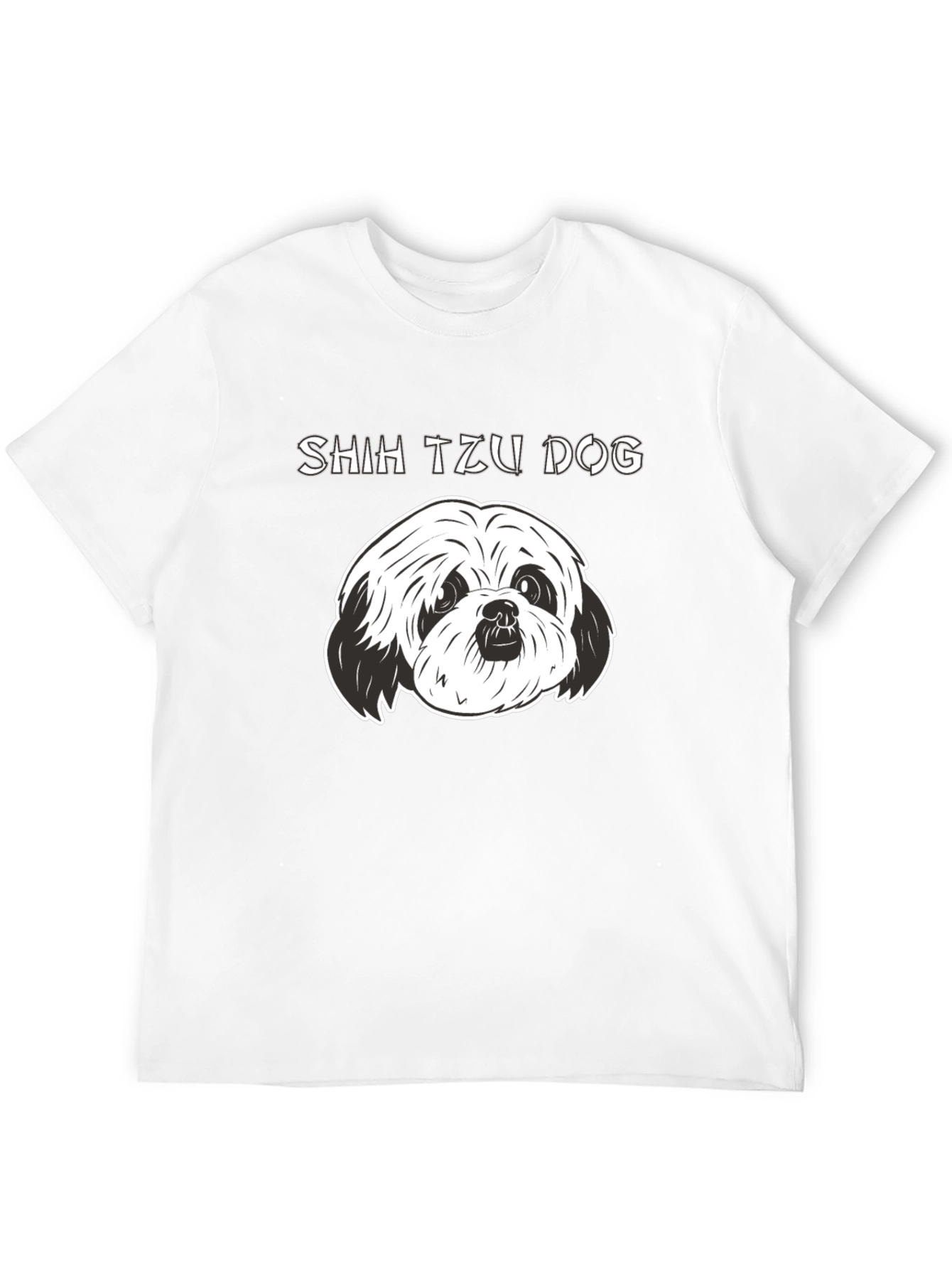 Shih Tzu Dog Graphic Black T-Shirt