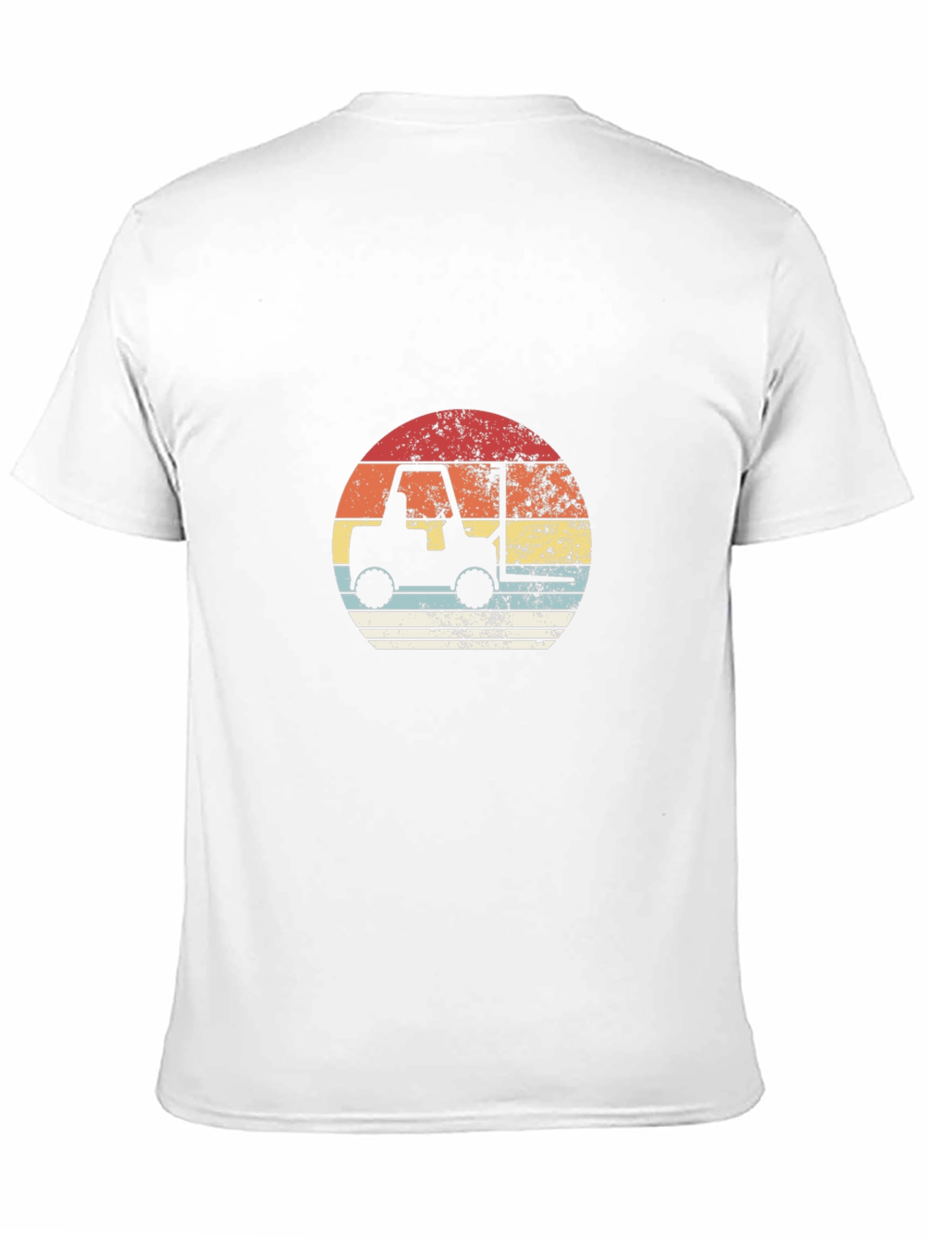 Retro Forklift Graphic Tee - Black Cotton Shirt