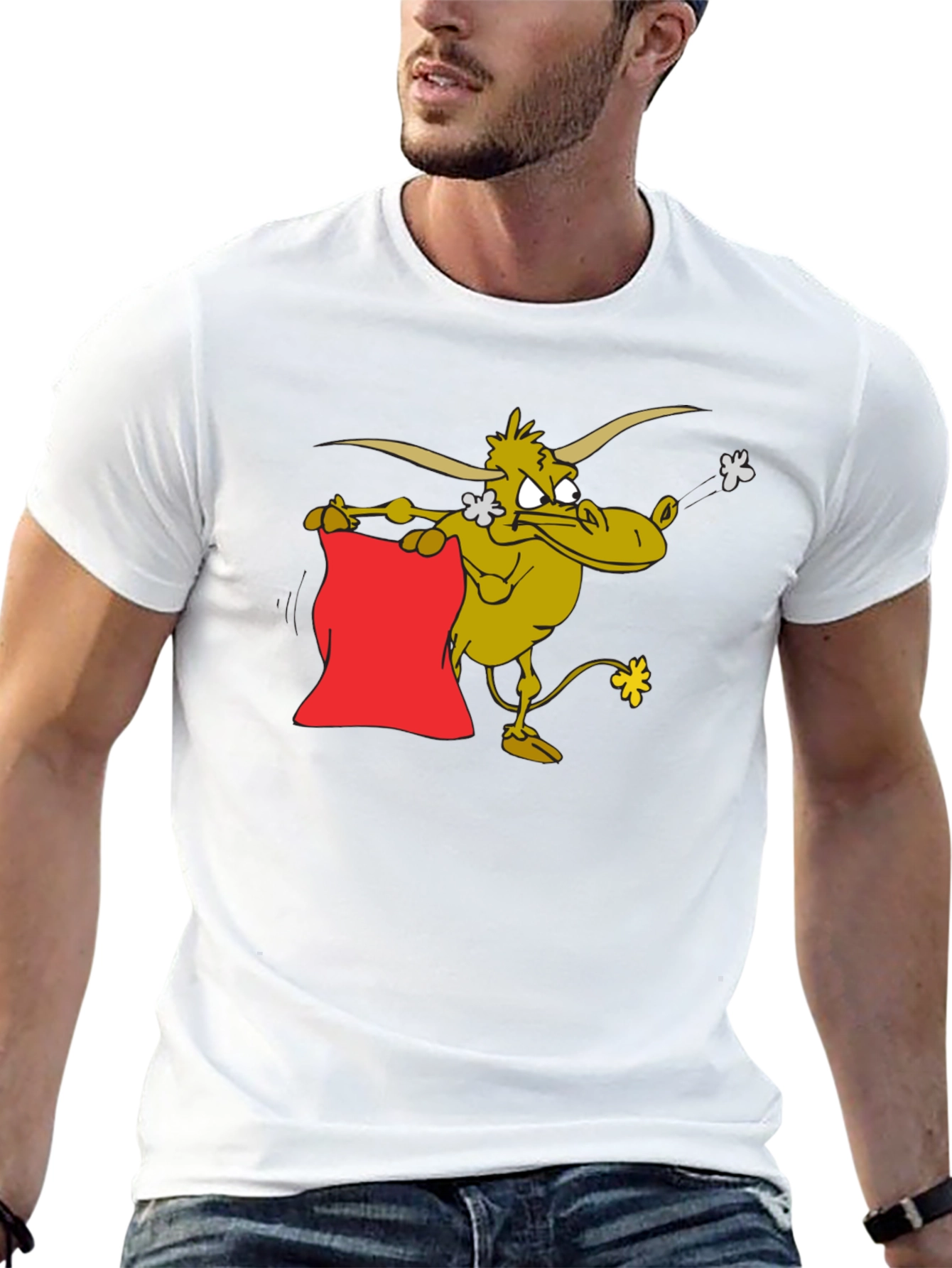 Cartoon Bull T-Shirt - Funny Animal Graphic Tee