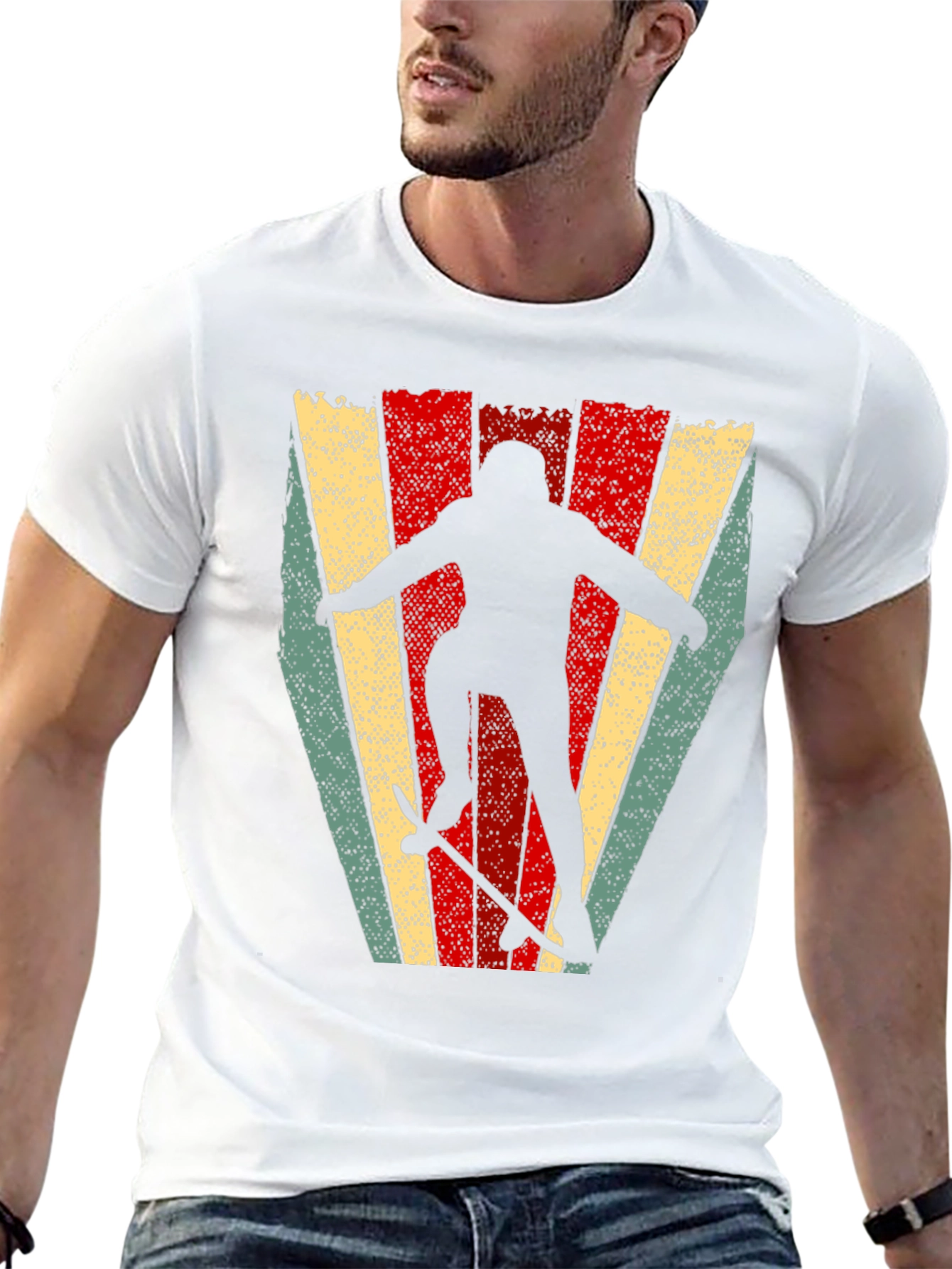 Retro Skateboarder Graphic T-Shirt - Black