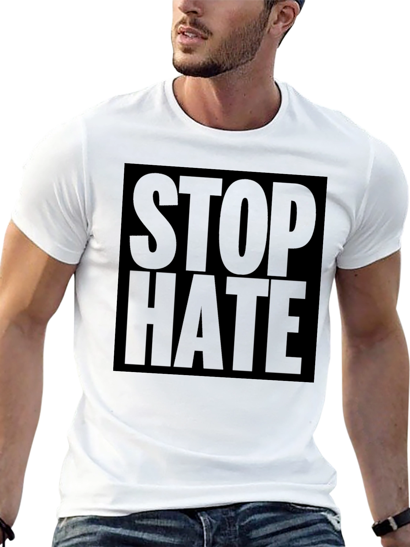 Stop Hate Statement Black T-Shirt