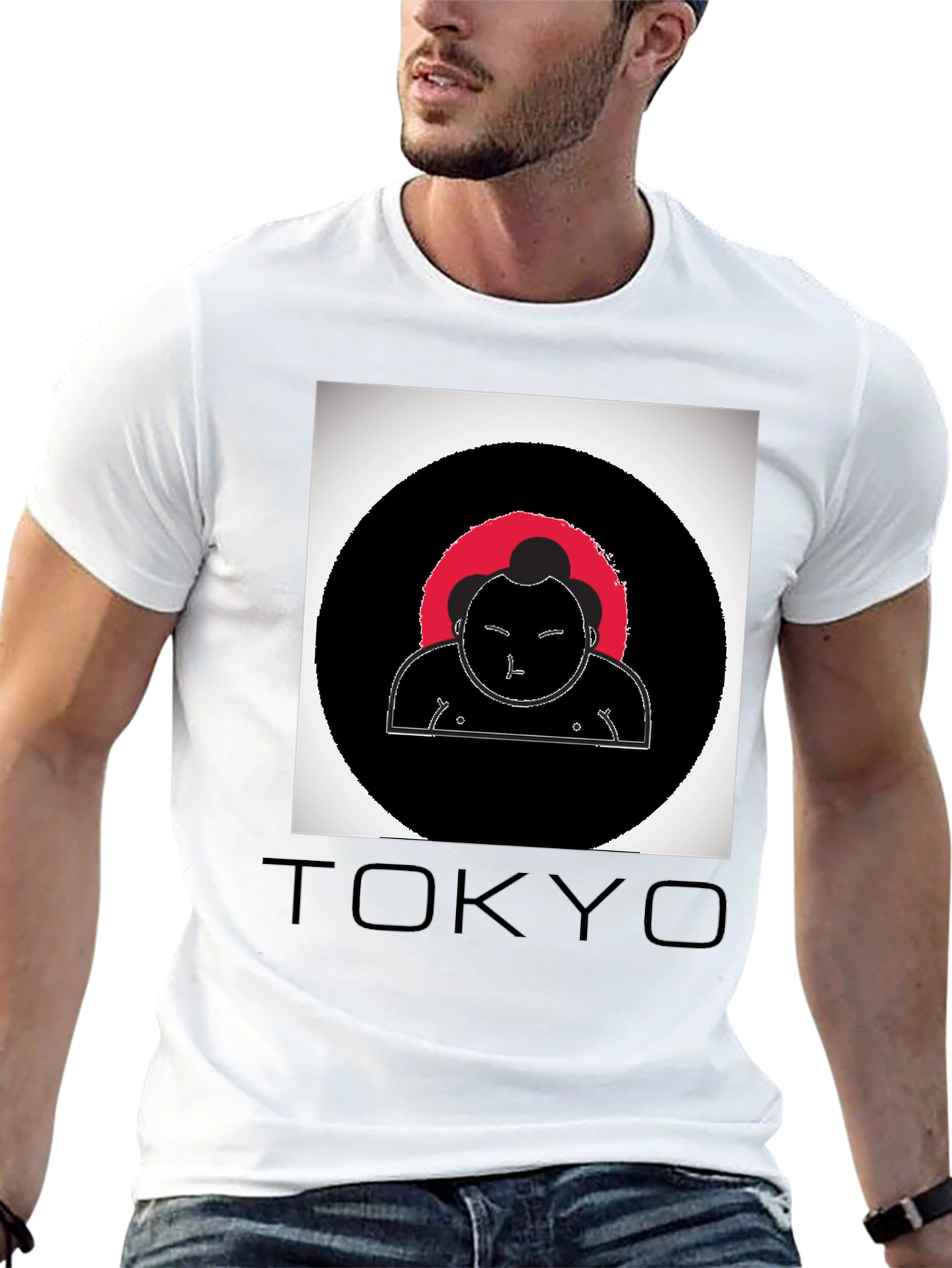 Tokyo Sumo Wrestler Graphic Black T-Shirt